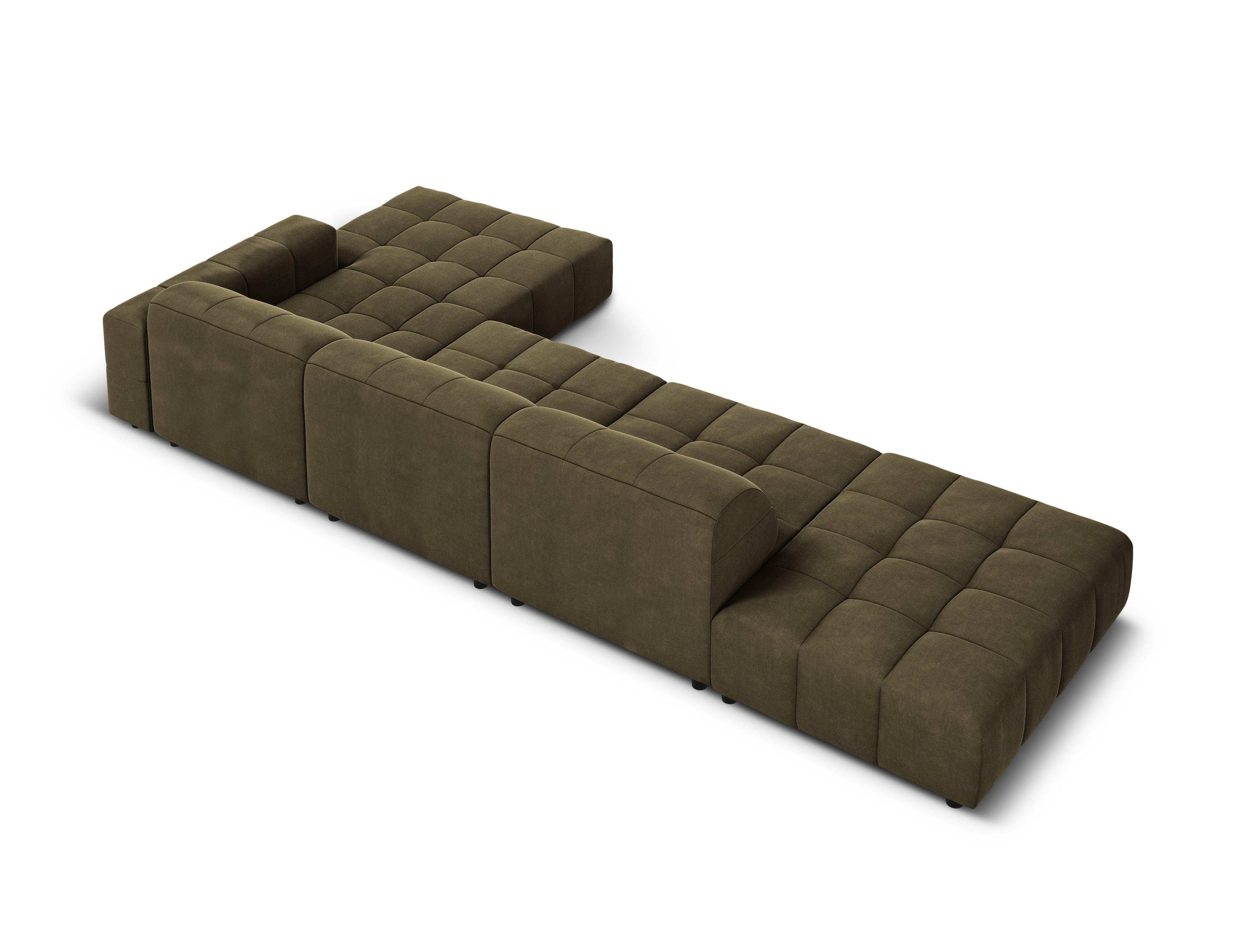 Right-hand corner velvet 5-seater CHICAGO olive Cosmopolitan Design Eye on Design