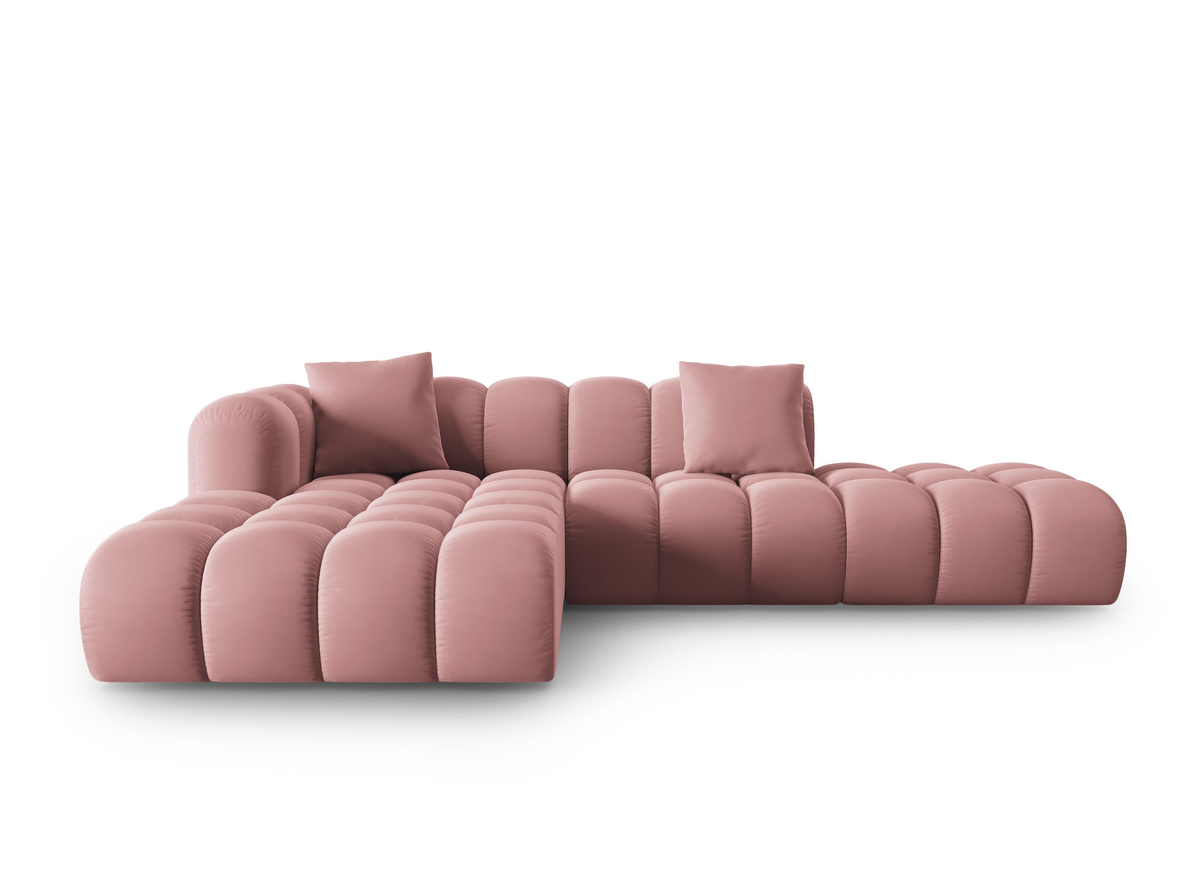 Corner velvet sofa 5 seater left HALLEY pink Windsor & Co Eye on Design