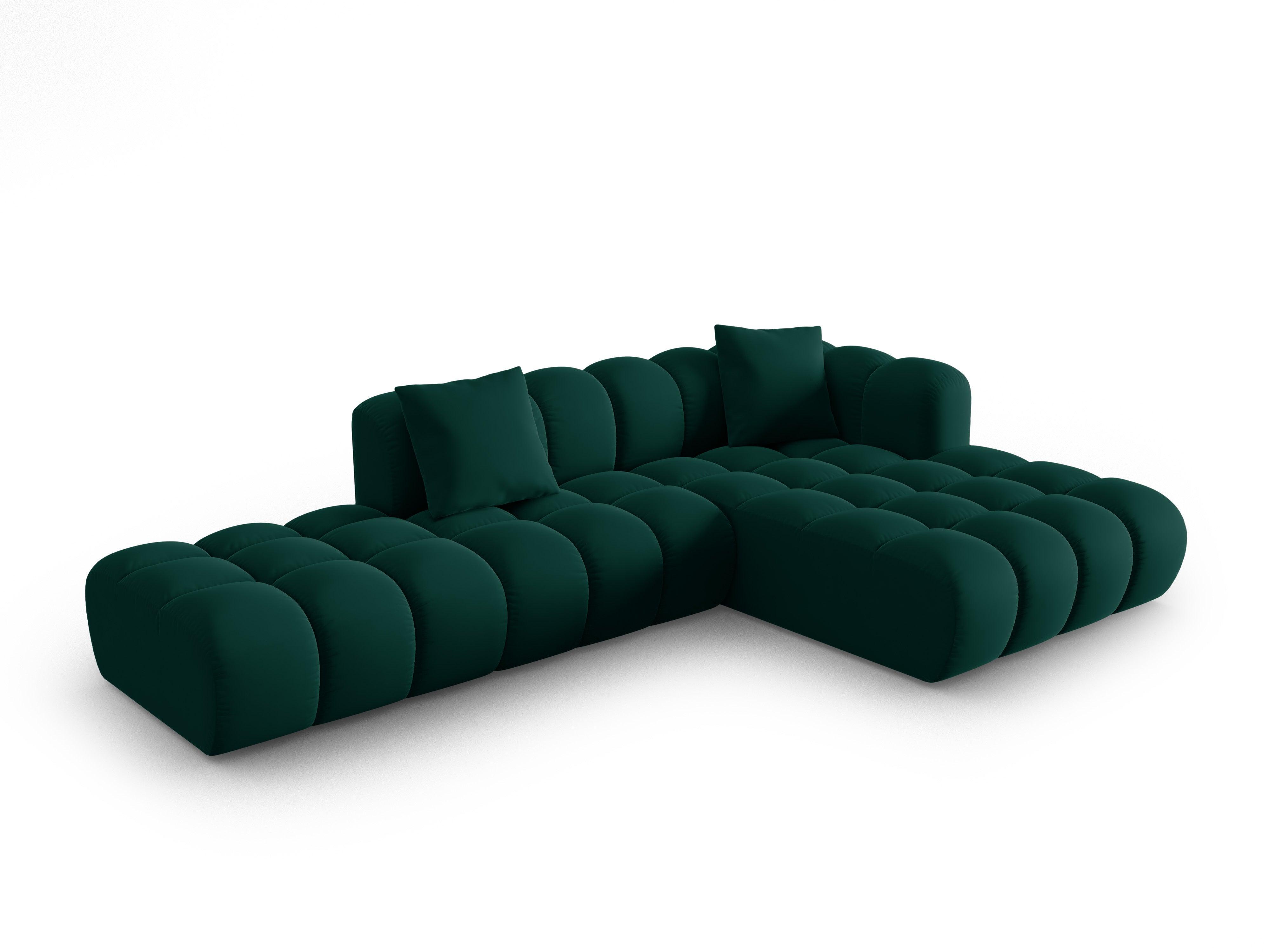 Corner velvet sofa 5 seater right HALLEY bottle green Windsor & Co Eye on Design