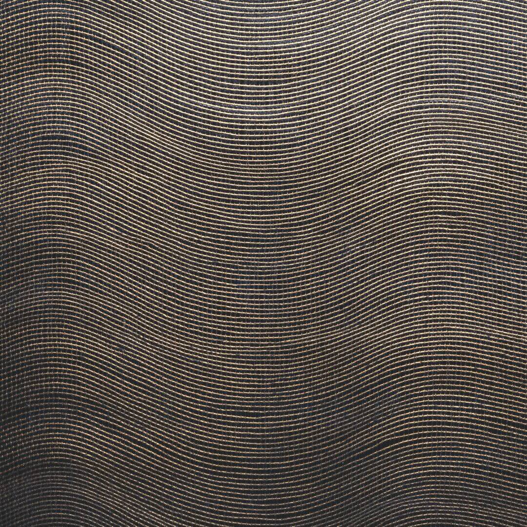 Metallic Structural Wallpaper in Waves KOTA - NOIR DORÉ Black with Gold