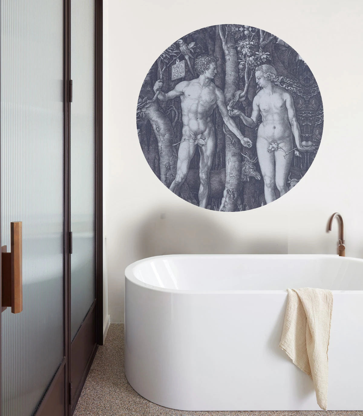 Circular Mural DOTS - FORBIDDEN FRUIT gray