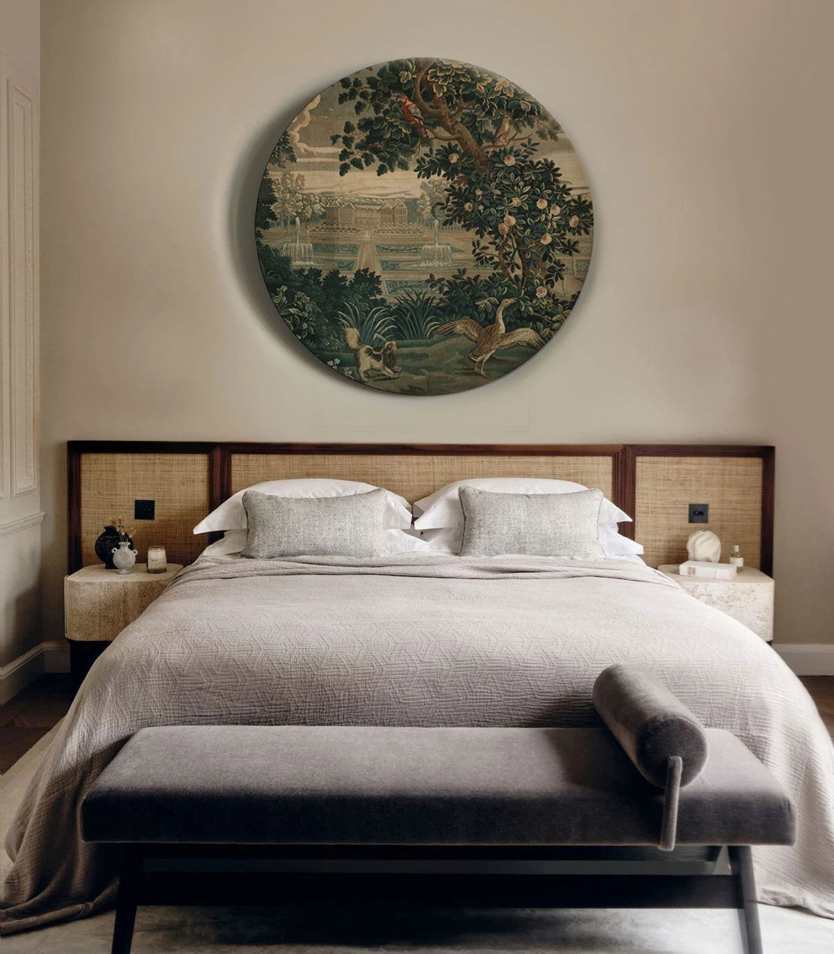 Circular Mural DOTS - VINTAGE GARDEN ARRAS green