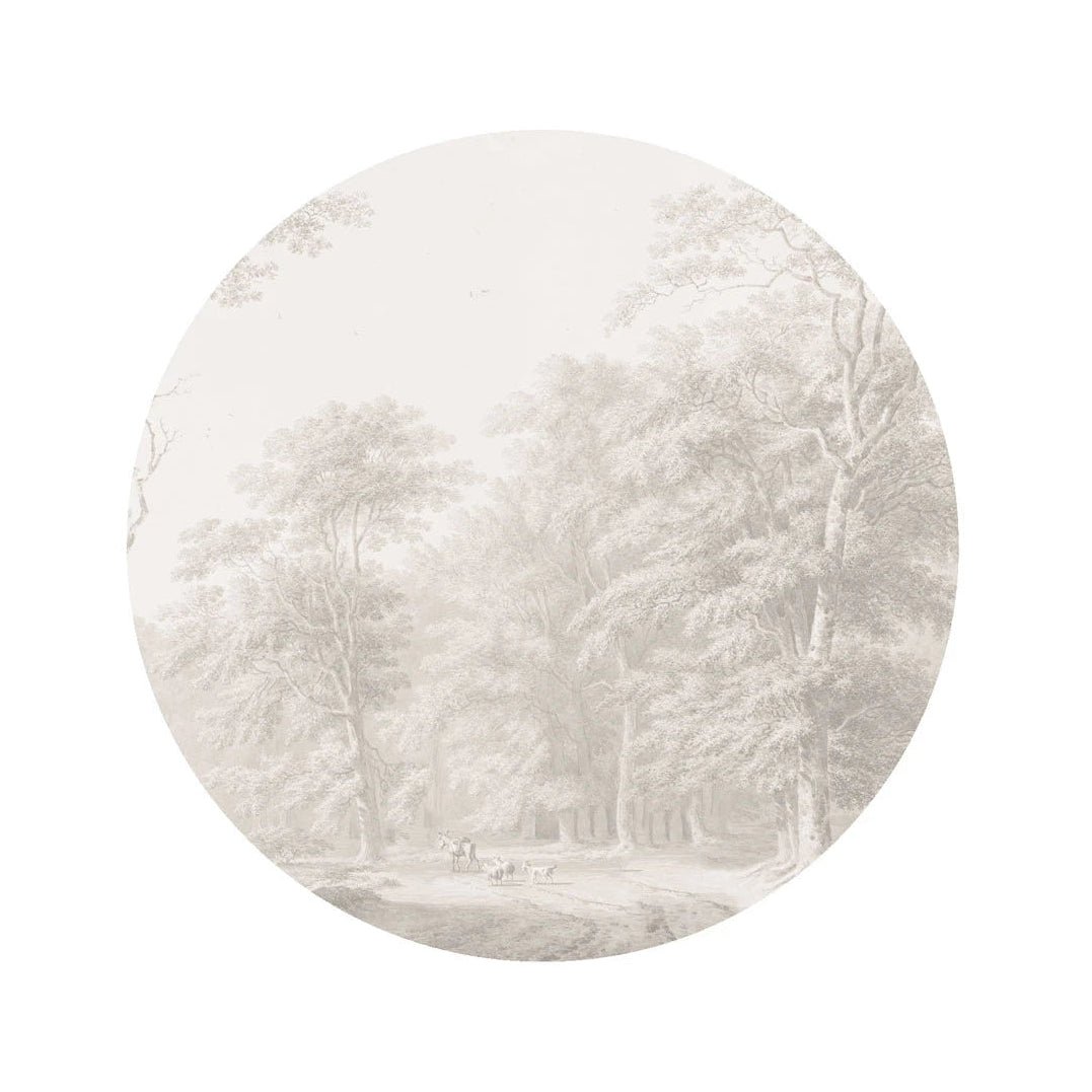 Circle-shaped Mural DOTS - WATERCOLOR GROVE beige