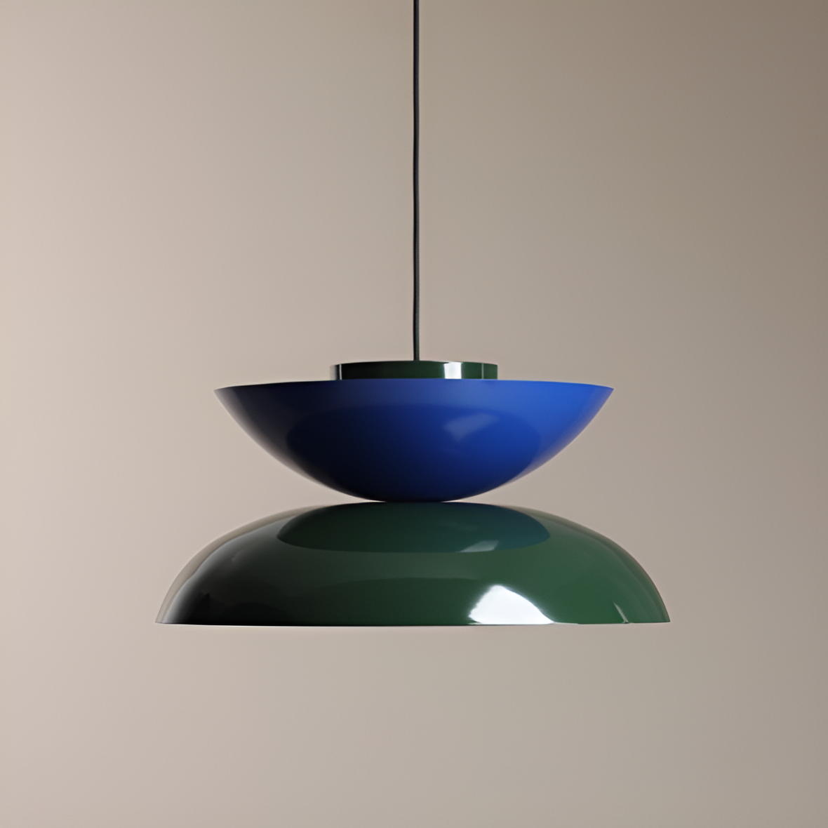 Millo blue with green hanging lamp with green