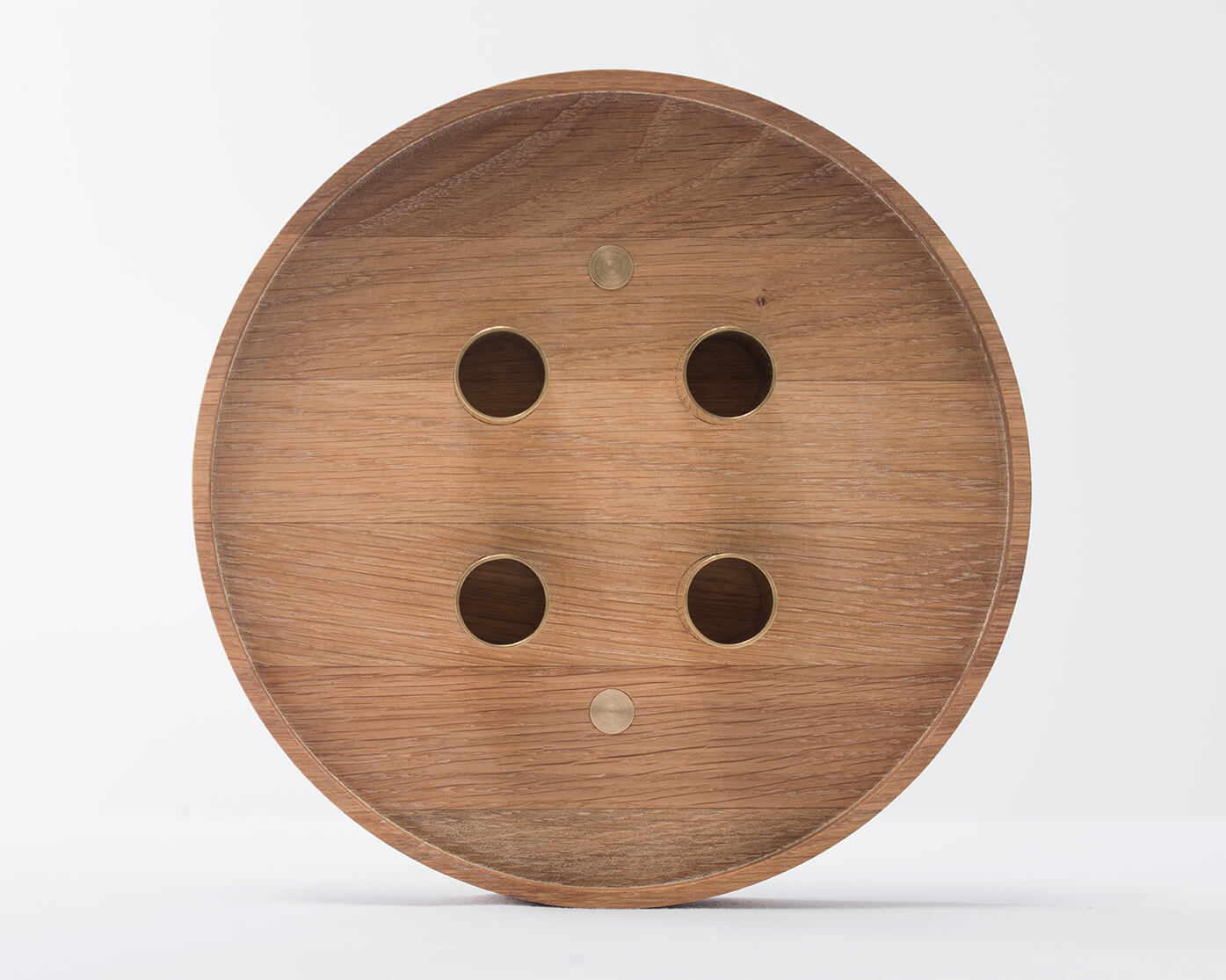 ENLIGHTENMENT Candle Holder 4 Oak with Brass
