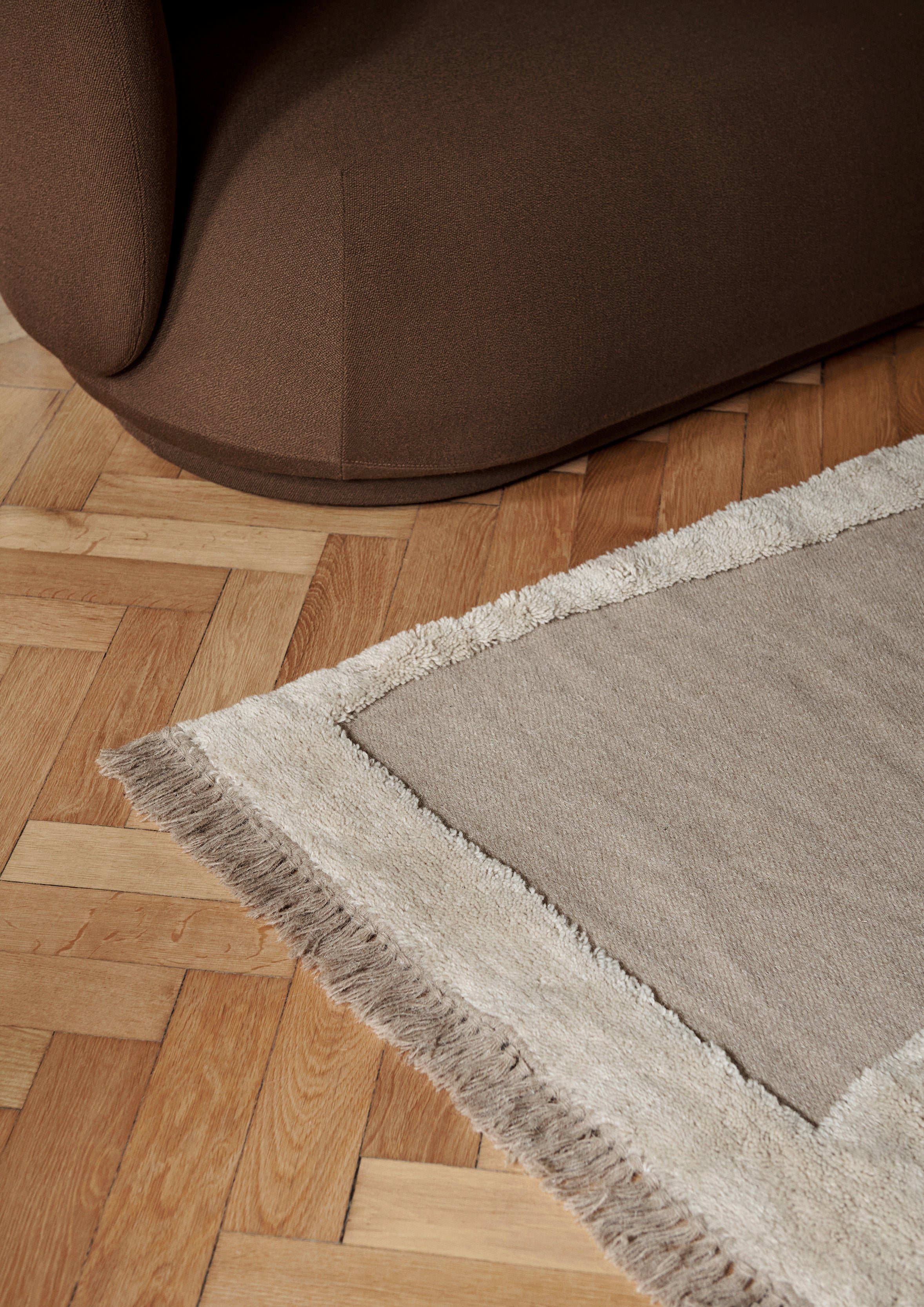 ALLEY Teppich beige Neuseelandwolle 