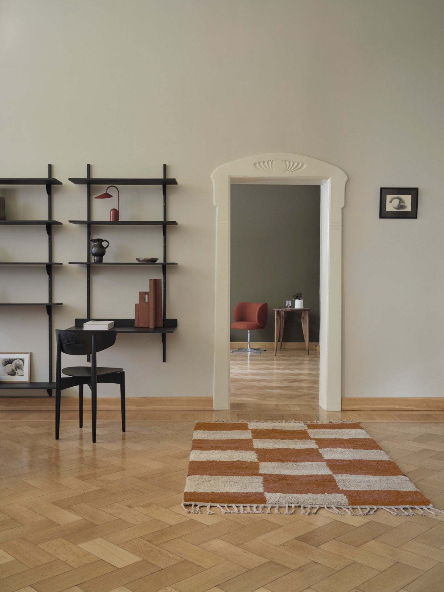 SECTOR TRIPLE WIDE shelf black ash veneer