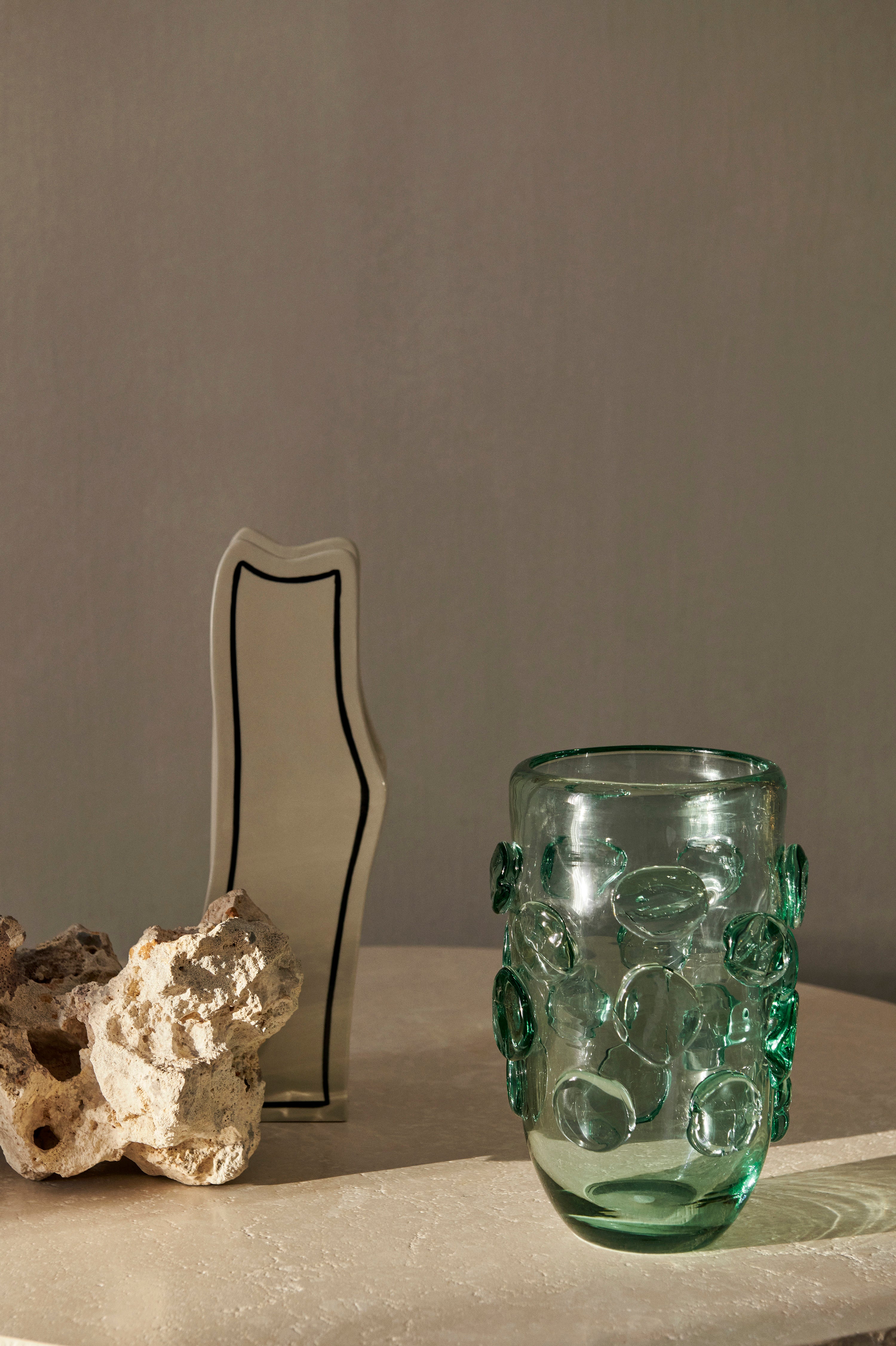 Green glass vase LUMP