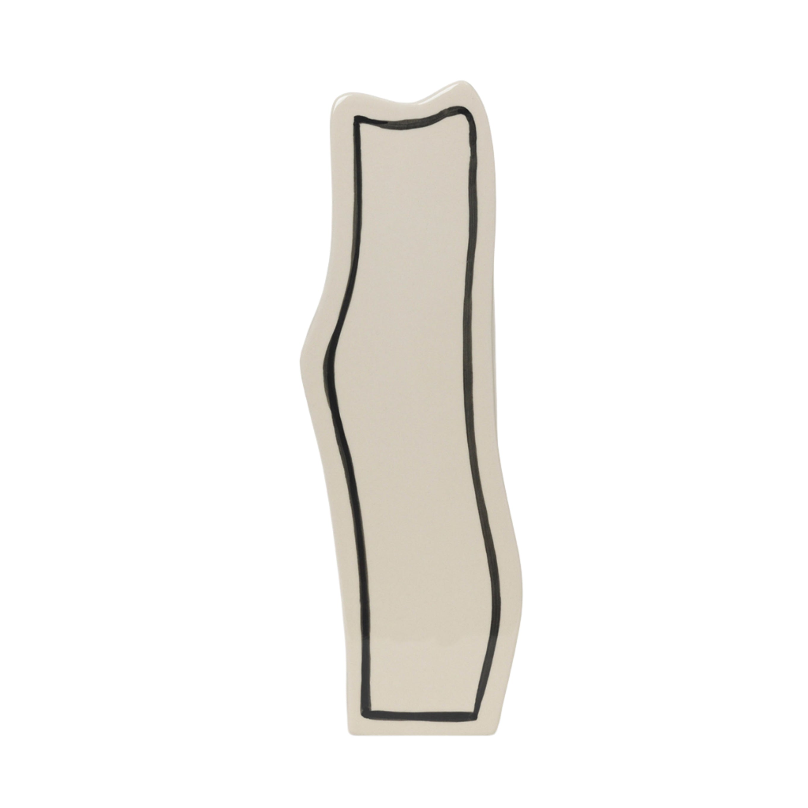 PASTE VASE SLIM vase in broken white with a black pattern