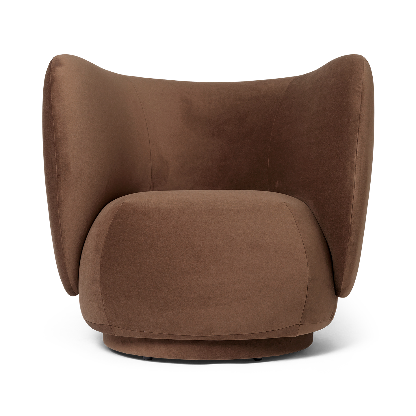 RICO LOUNGE Armchair Rich Velvet brown