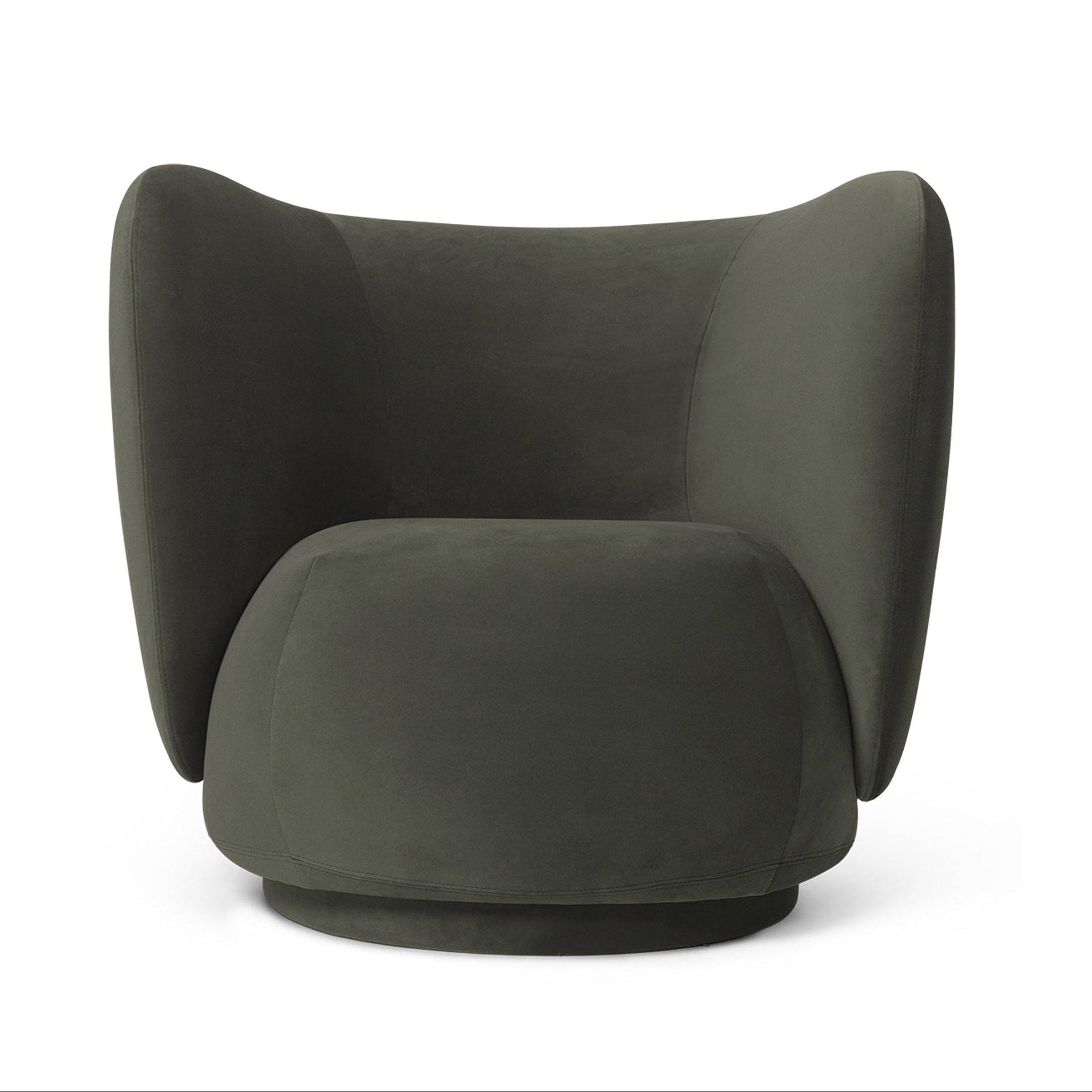 RICO LOUNGE Armchair Rich Velvet Dark Green