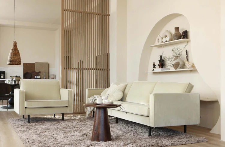 Velvet armchair rodeo classic honey