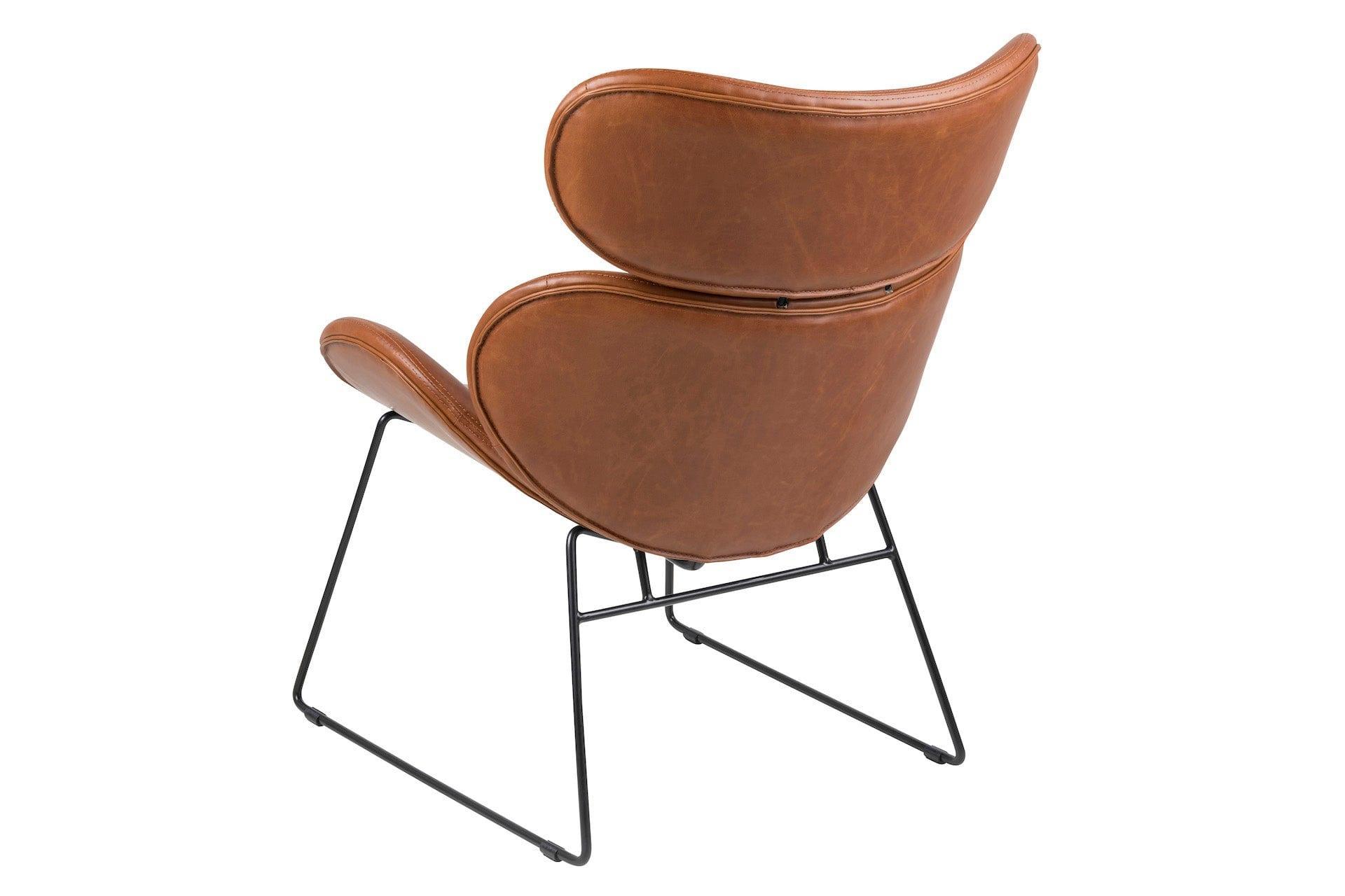 Fotel NILSEN ekoskóra brandy z czarną podstawą Home Essentials    Eye on Design