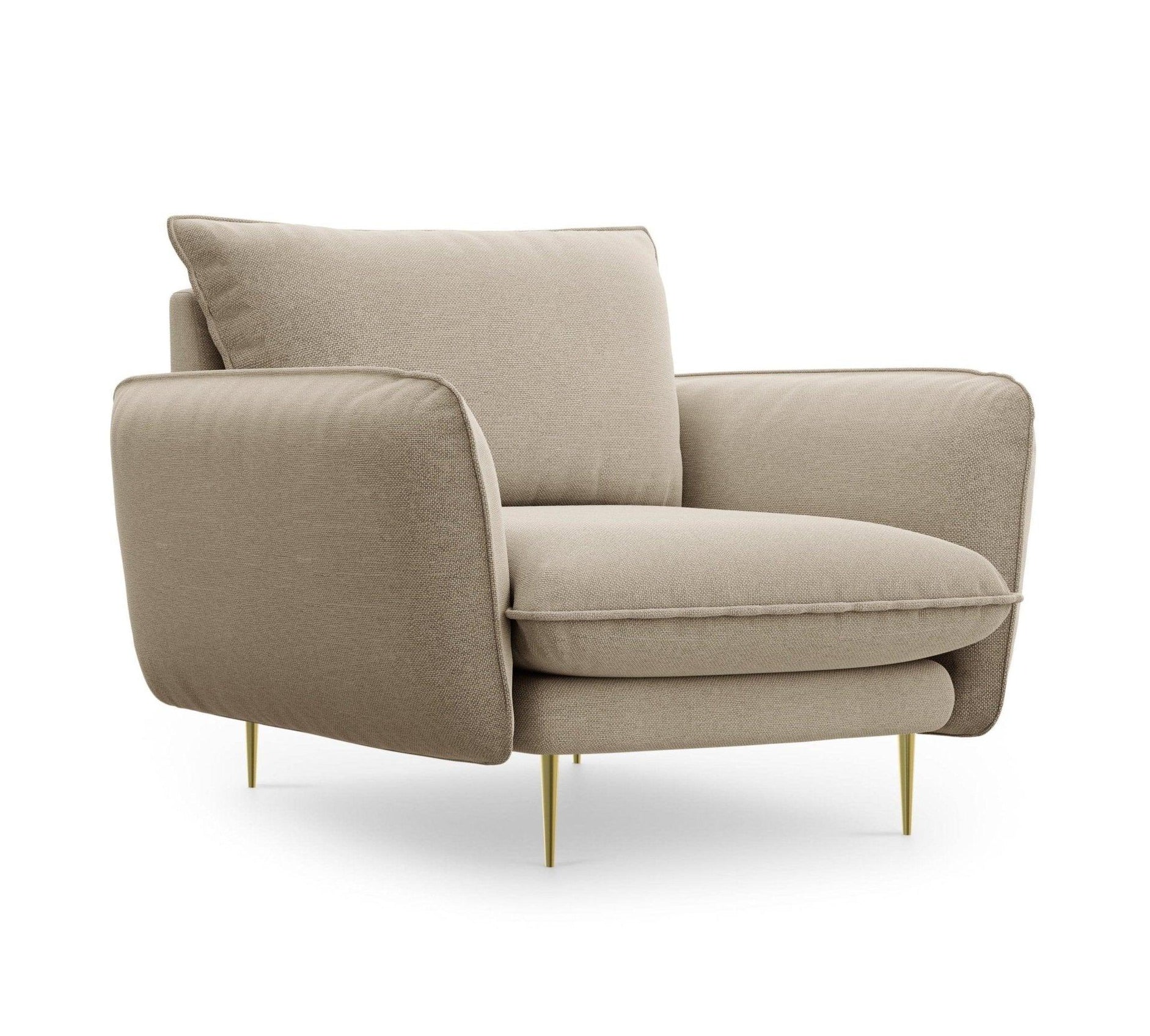 Fotel VIENNA beżowy ze złotą podstawą Cosmopolitan Design    Eye on Design