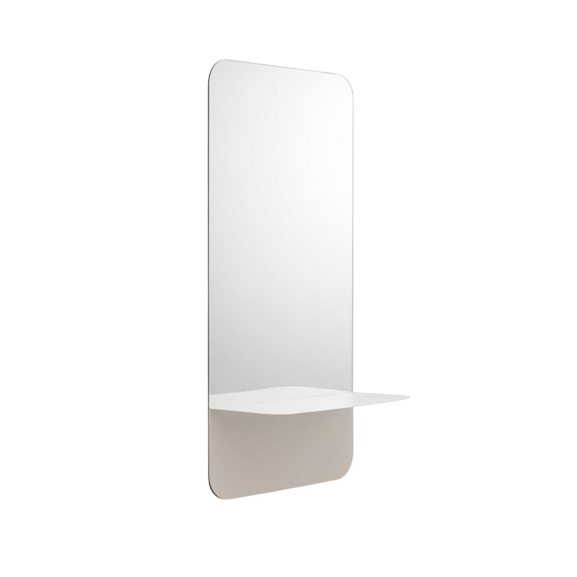 Spiegel mit Regal HORIZON VERTICAL weiß