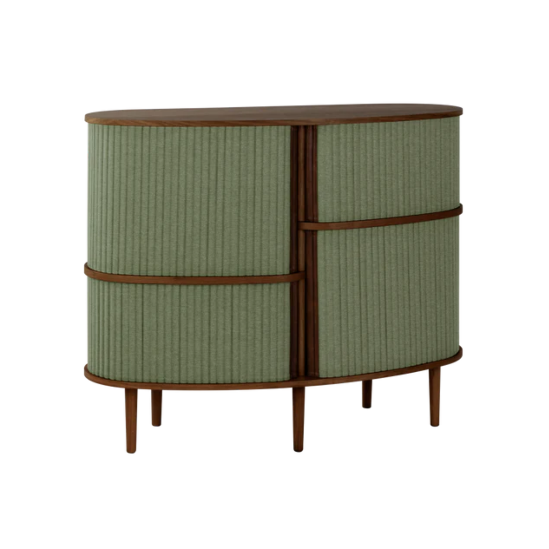 AUDACIOUS chest of drawers green with dark oak