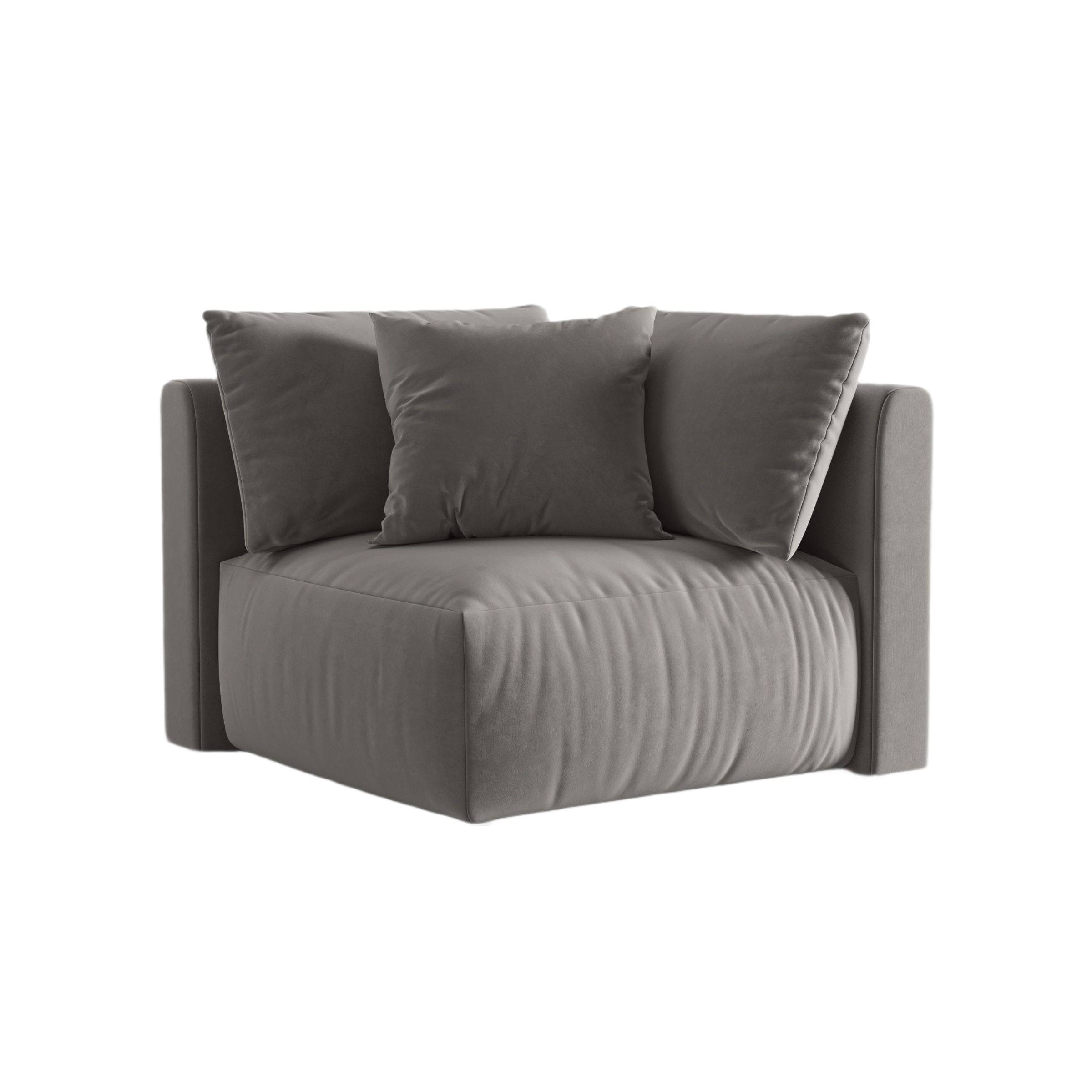 Velvet modular sofa CHRIS - gray corner element