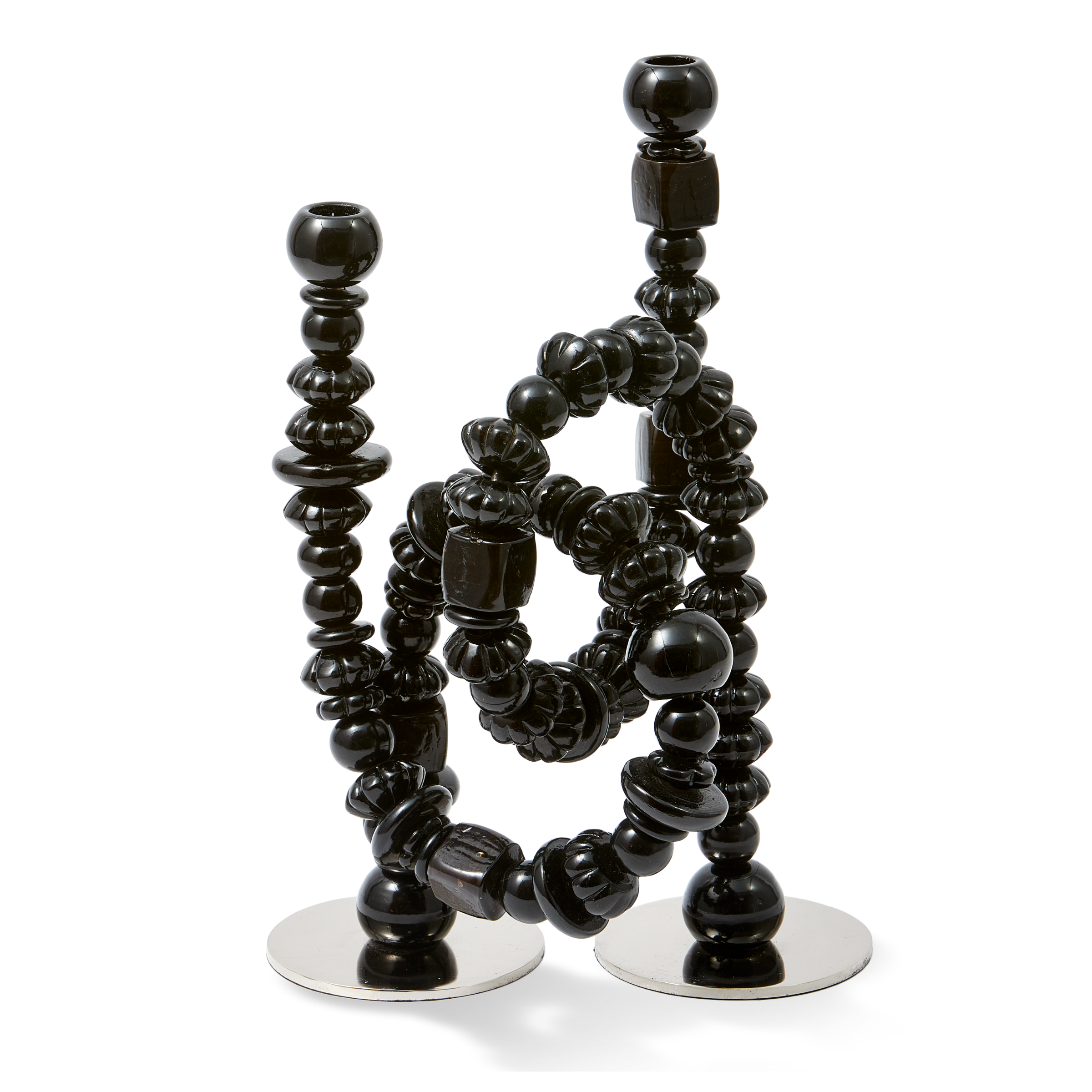 Świecznik BEADS czarny