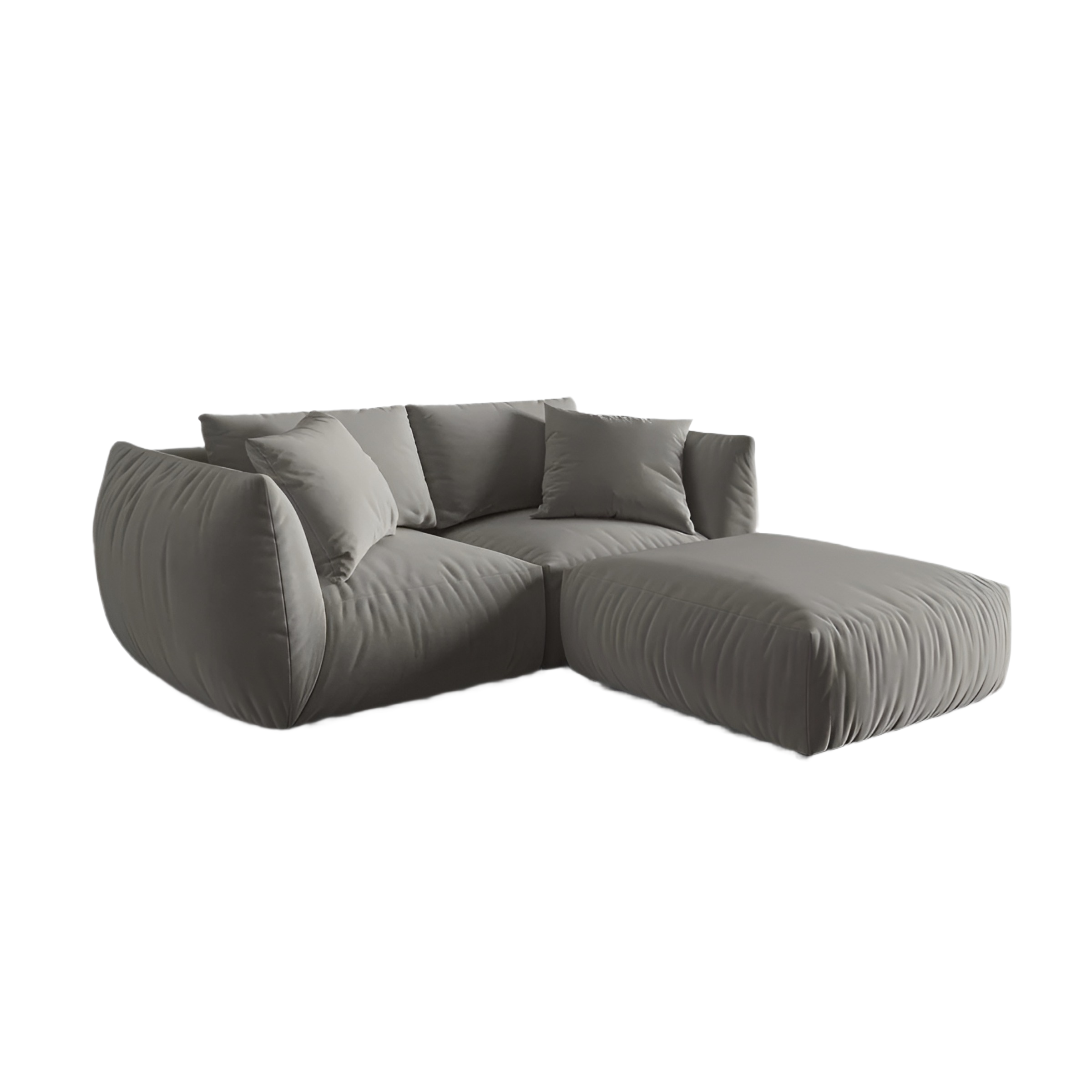 Left-facing velvet corner sofa CHRIS gray