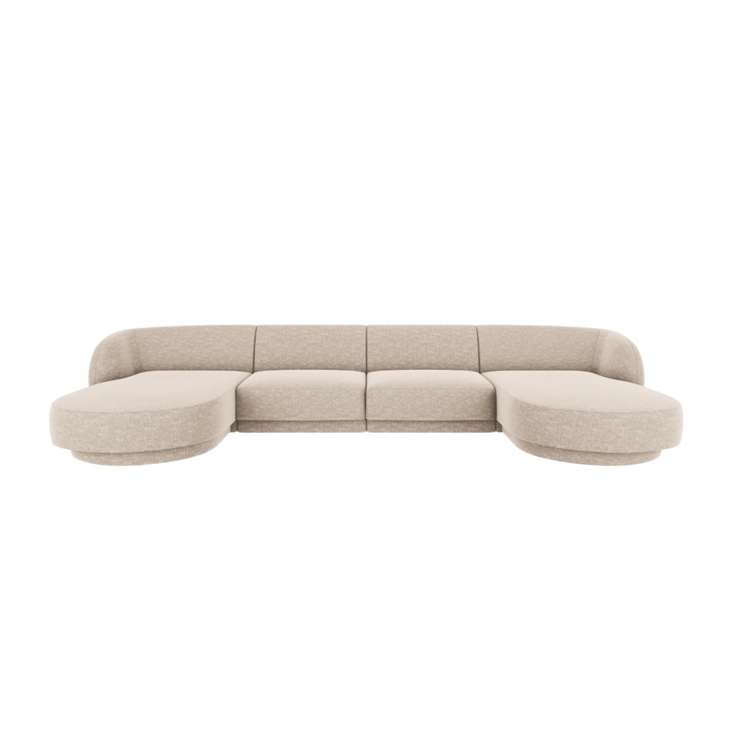 U-förmiger Ecksofa MILEY beige Chenille