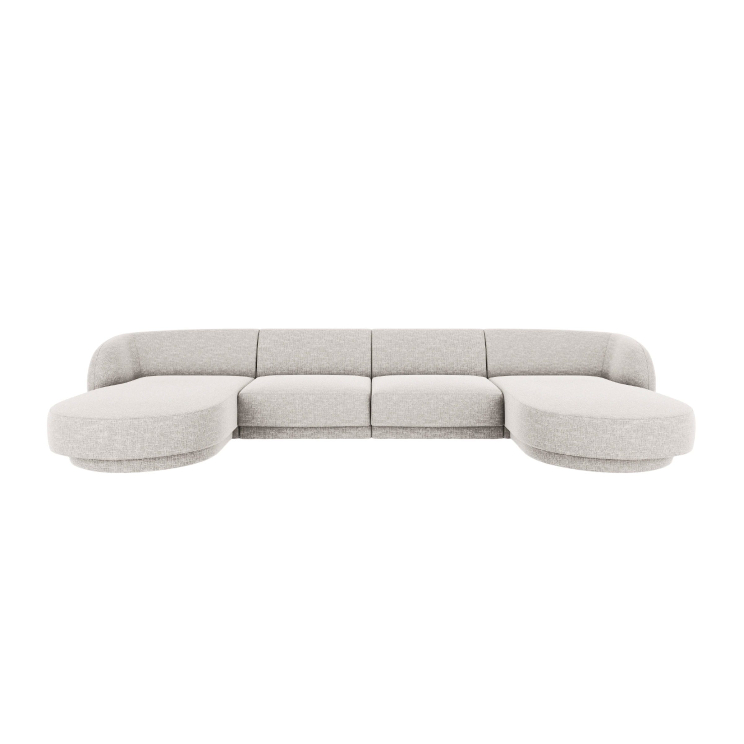 U-förmiger Ecksofa MILEY graues Chenille