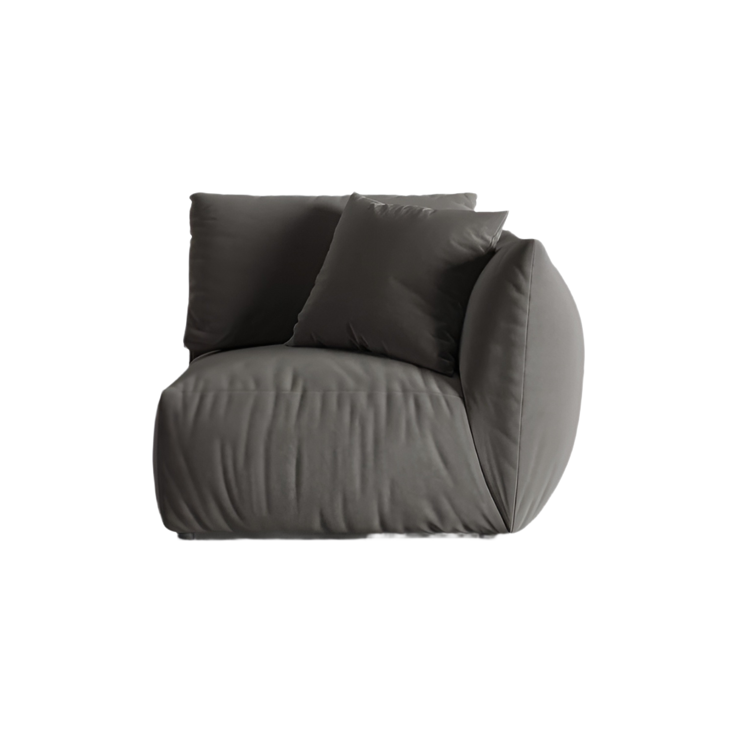 CHRIS velvet modular sofa - right-side element dark gray