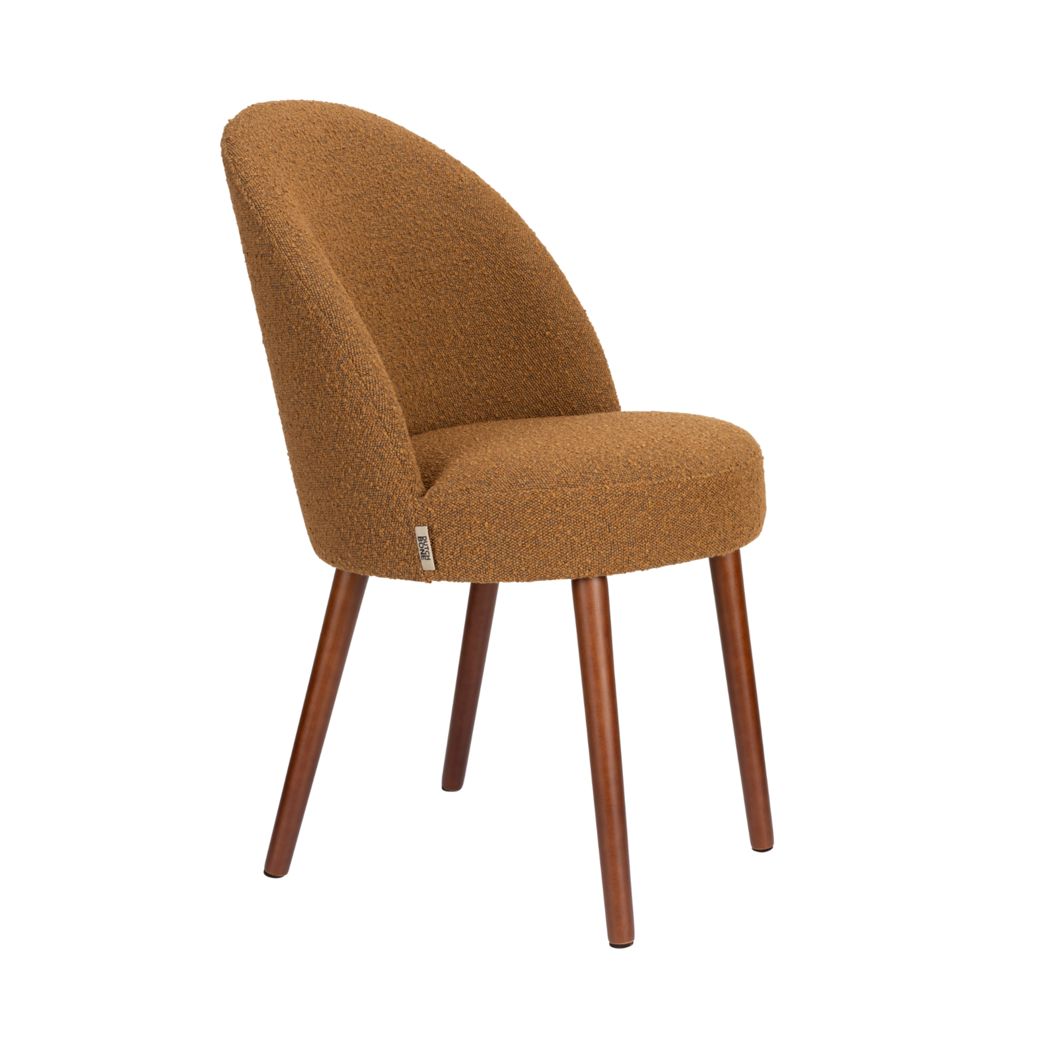 BARBARA chair ochre with wooden base