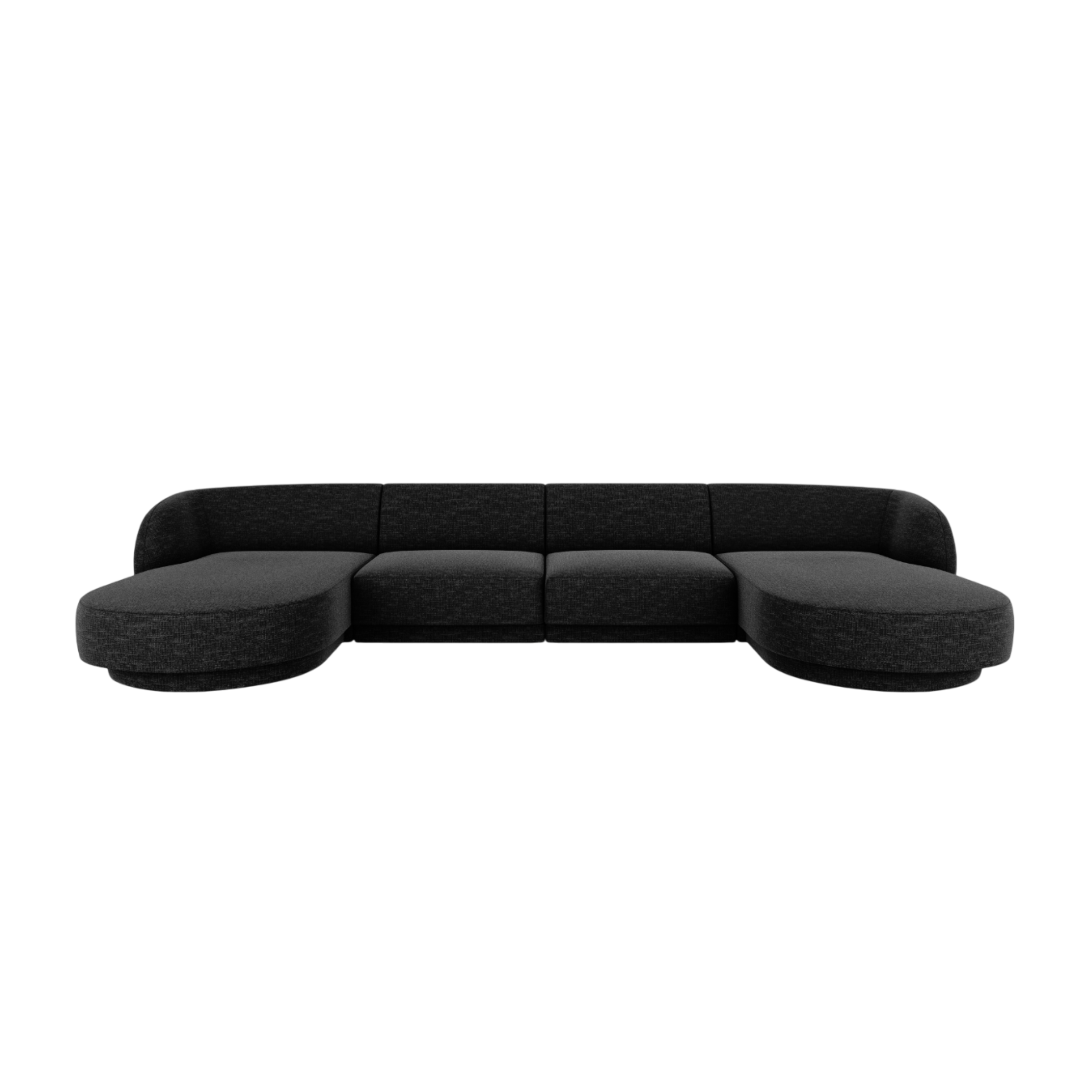 U-förmiger Ecksofa MILEY schwarzer Chenille