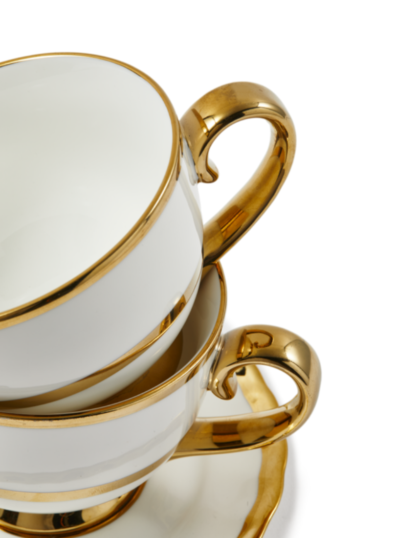 GOLDEN FINDS porcelain tea cup set