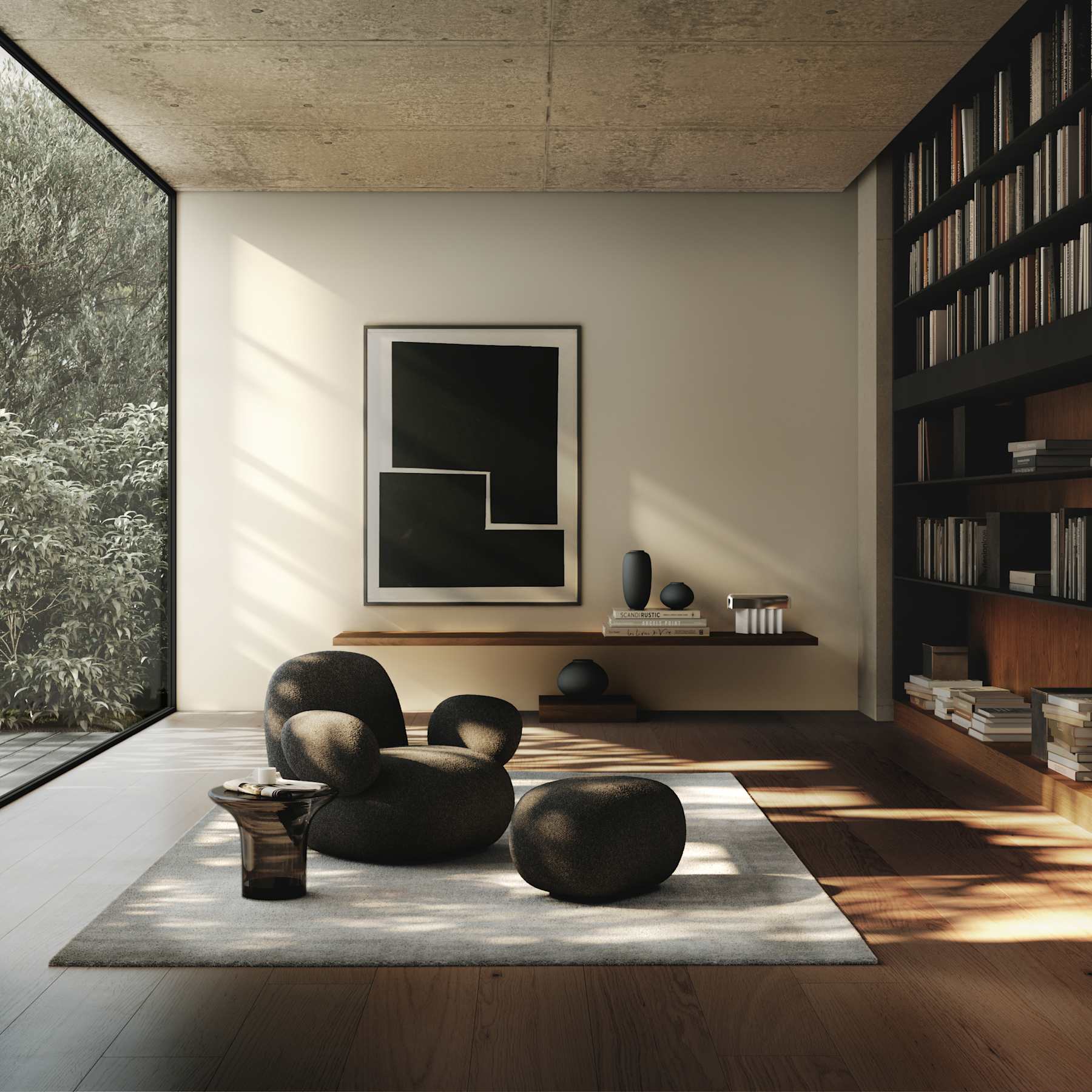 SUNAO FAT Vase schwarz 