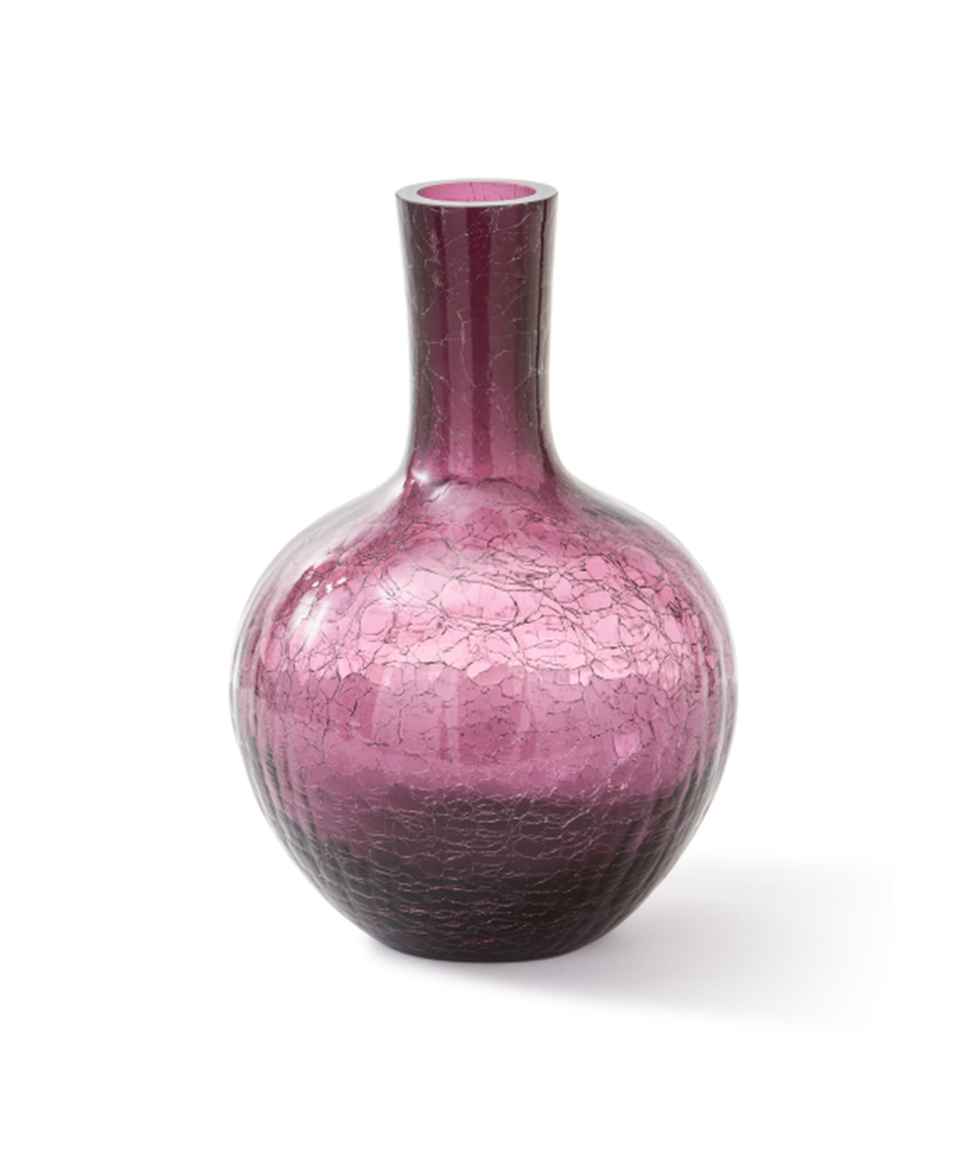 Vase aus Crackle-Glas, dunkelviolett