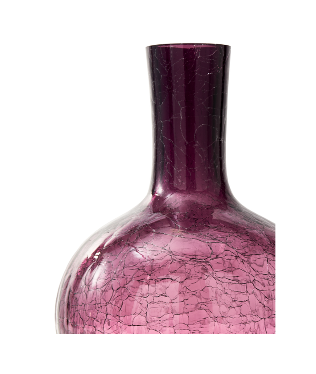 Vase aus Crackle-Glas, dunkelviolett