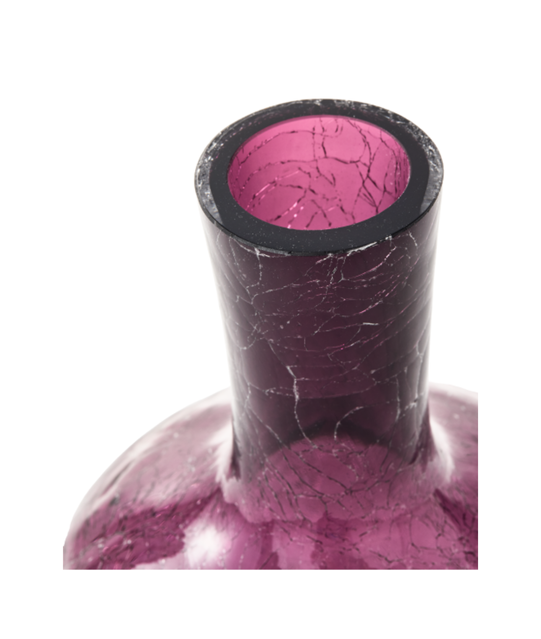 Vase aus Crackle-Glas, dunkelviolett