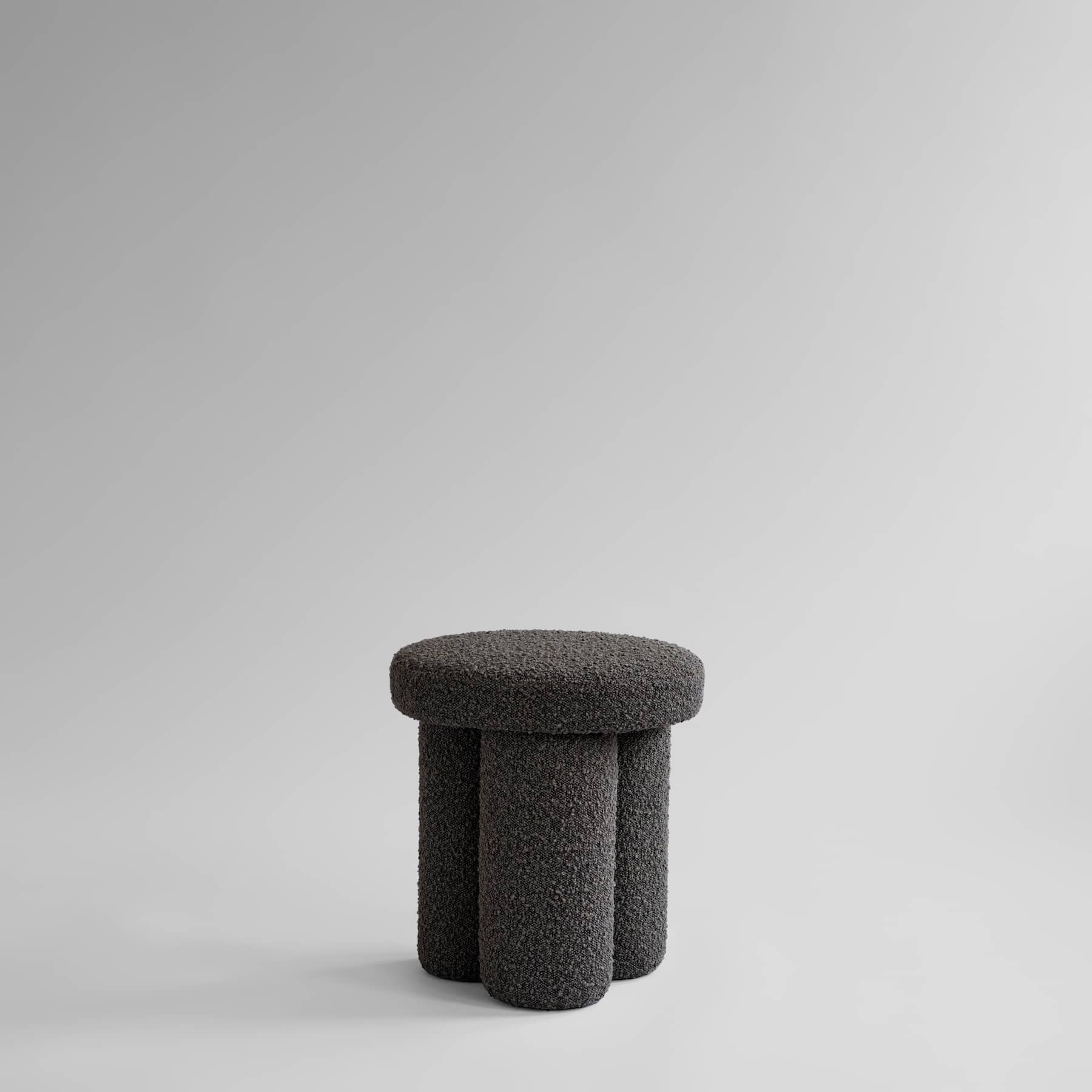 BIG FOOT Bouclé-Hocker graubraun 