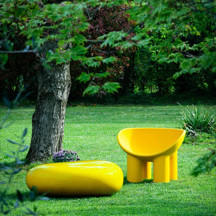 Yellow pouf