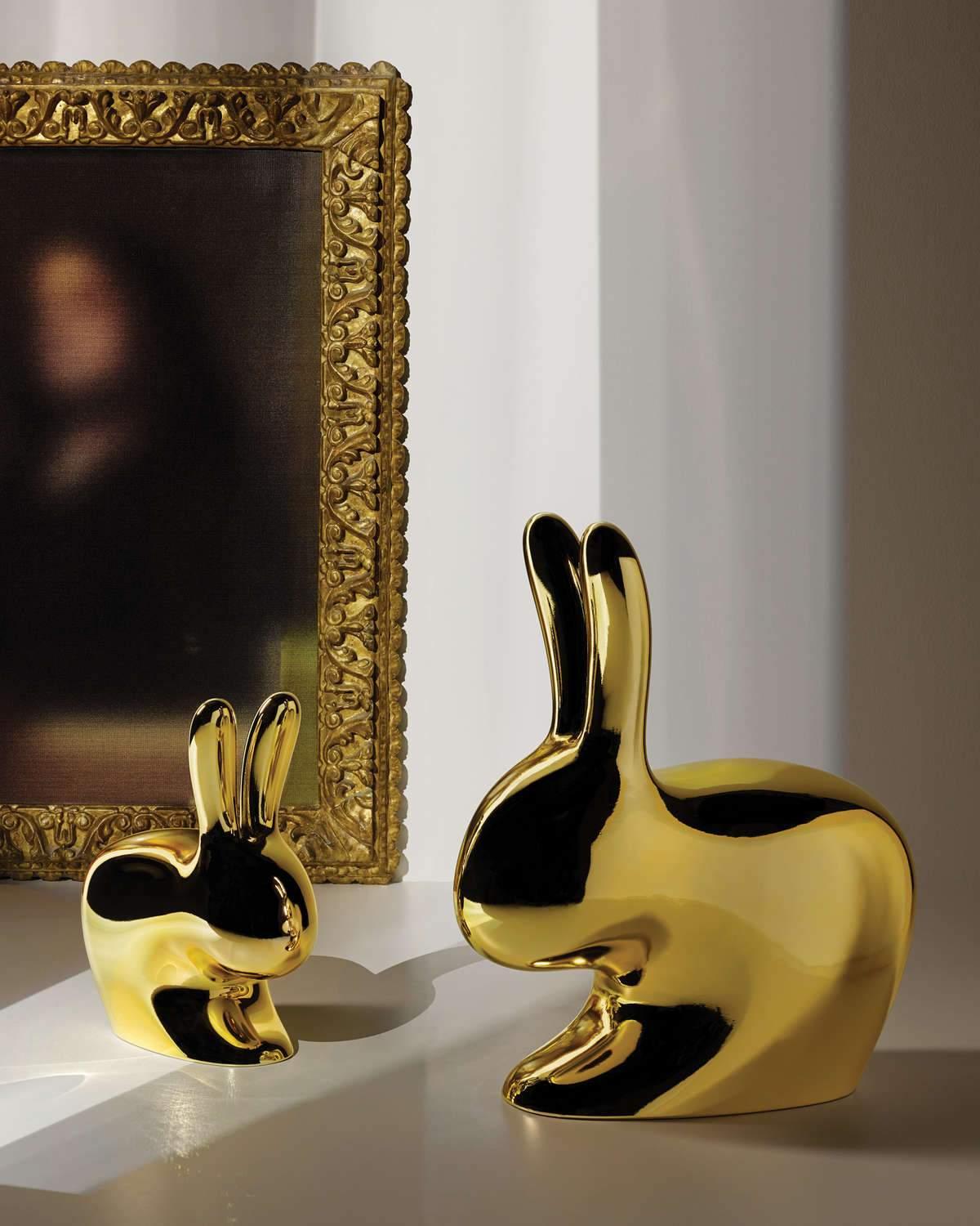 Krzesełko BABY RABBIT METALLIC czarna perła Qeeboo    Eye on Design
