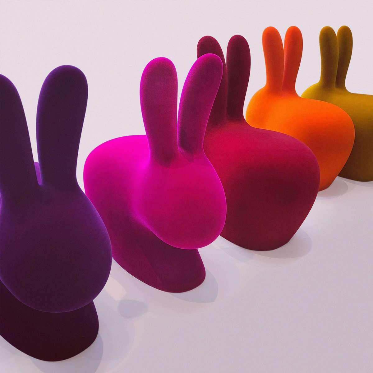 Krzesło RABBIT VELVET fioletowy Qeeboo    Eye on Design