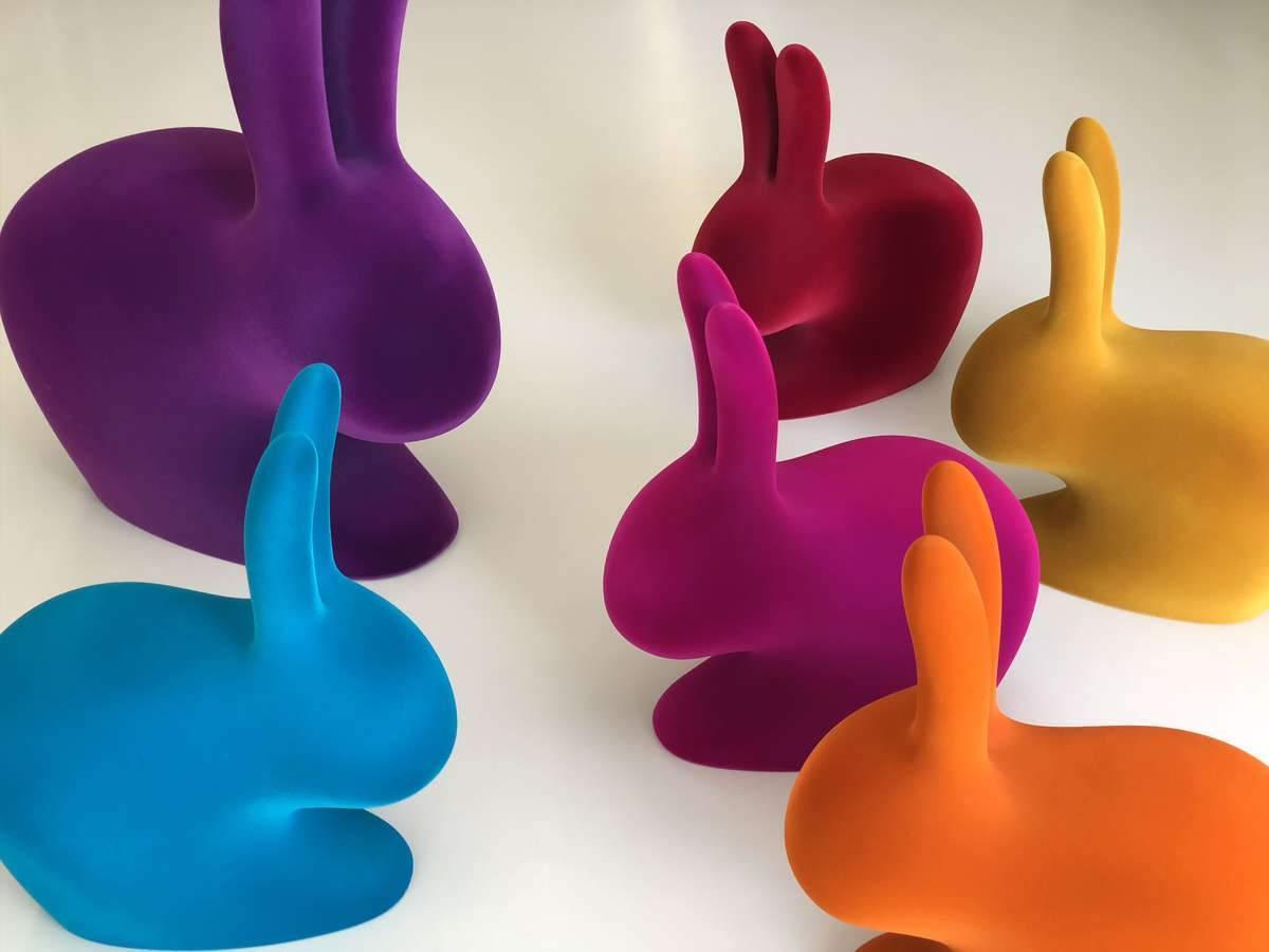Krzesło RABBIT VELVET fioletowy Qeeboo    Eye on Design