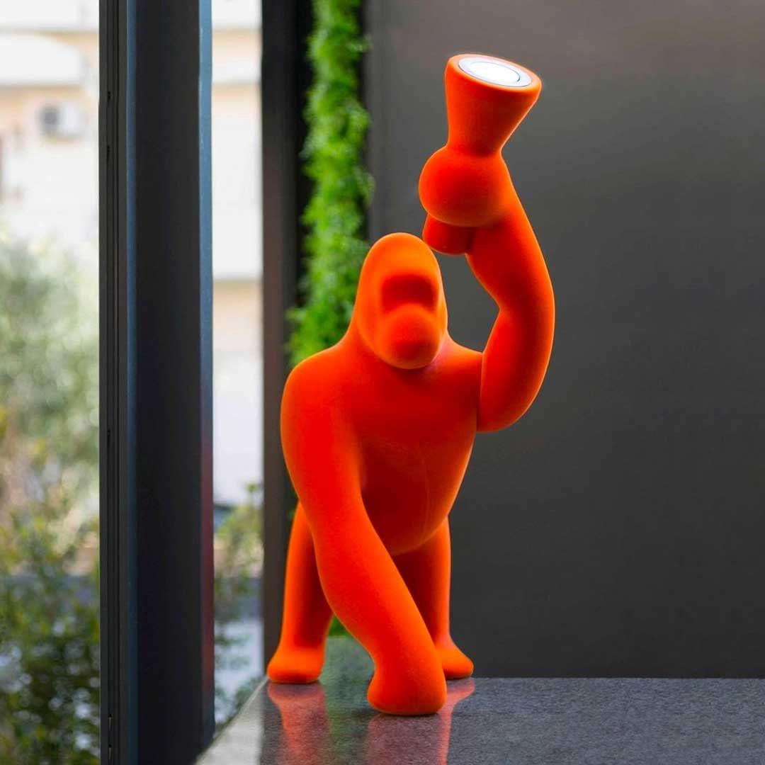 Lampa stołowa KONG VELVET pomarańczowy Qeeboo    Eye on Design