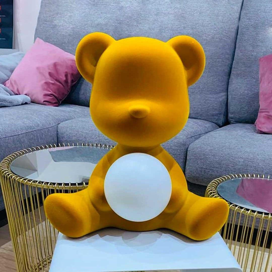 Lampa TEDDY GIRL VELVET żółta Qeeboo    Eye on Design