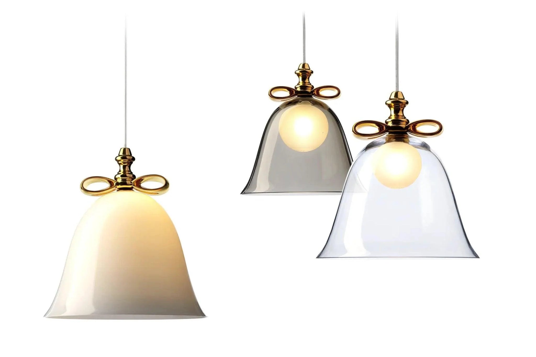 BELL pendant lamp white glass with gold Moooi Eye on Design