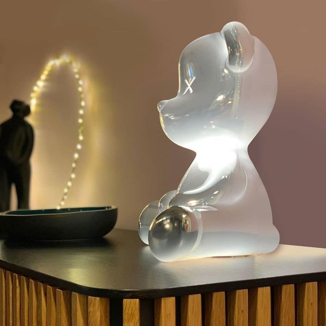 Lampka TEDDY BOY srebrny Qeeboo    Eye on Design