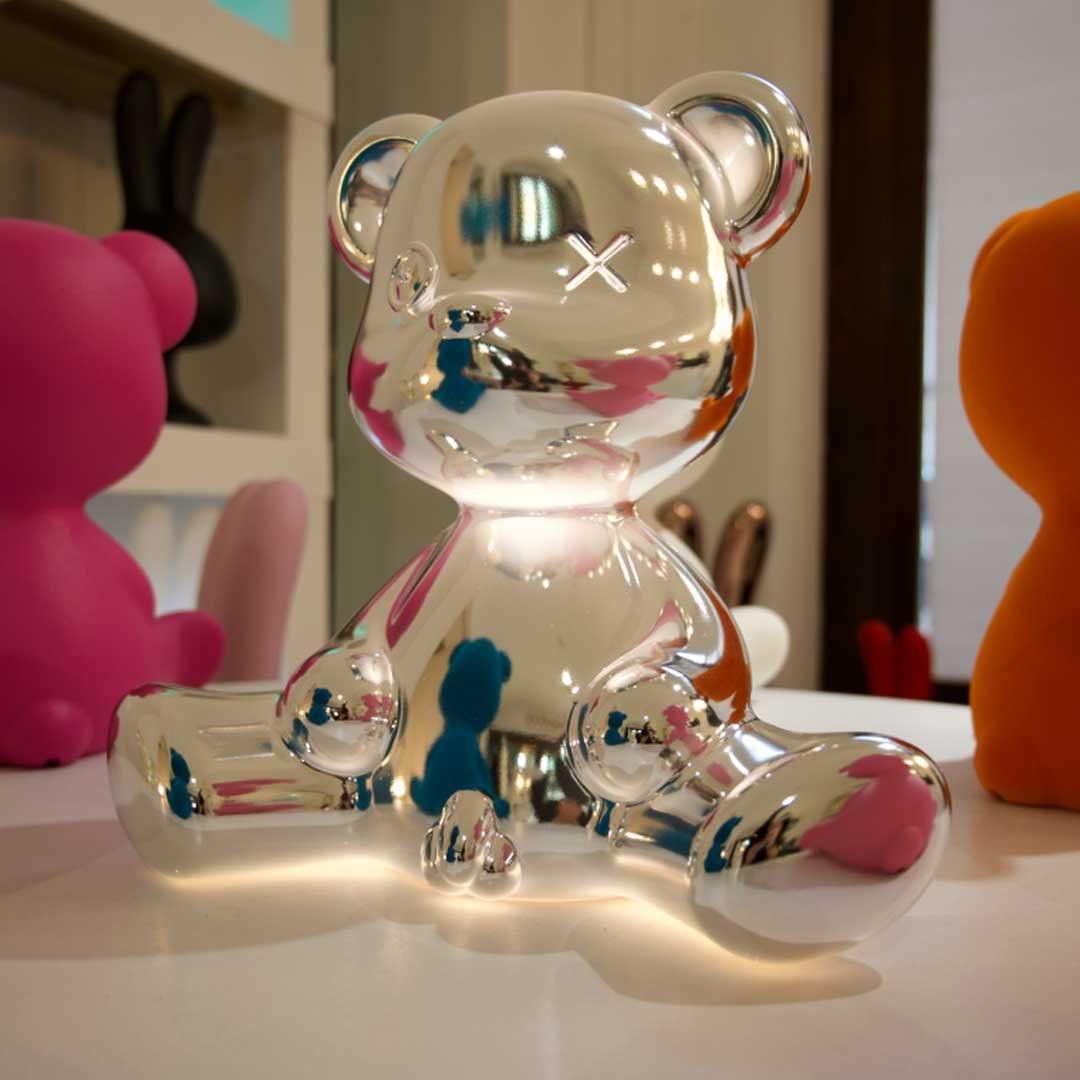 Lampka TEDDY BOY srebrny Qeeboo    Eye on Design