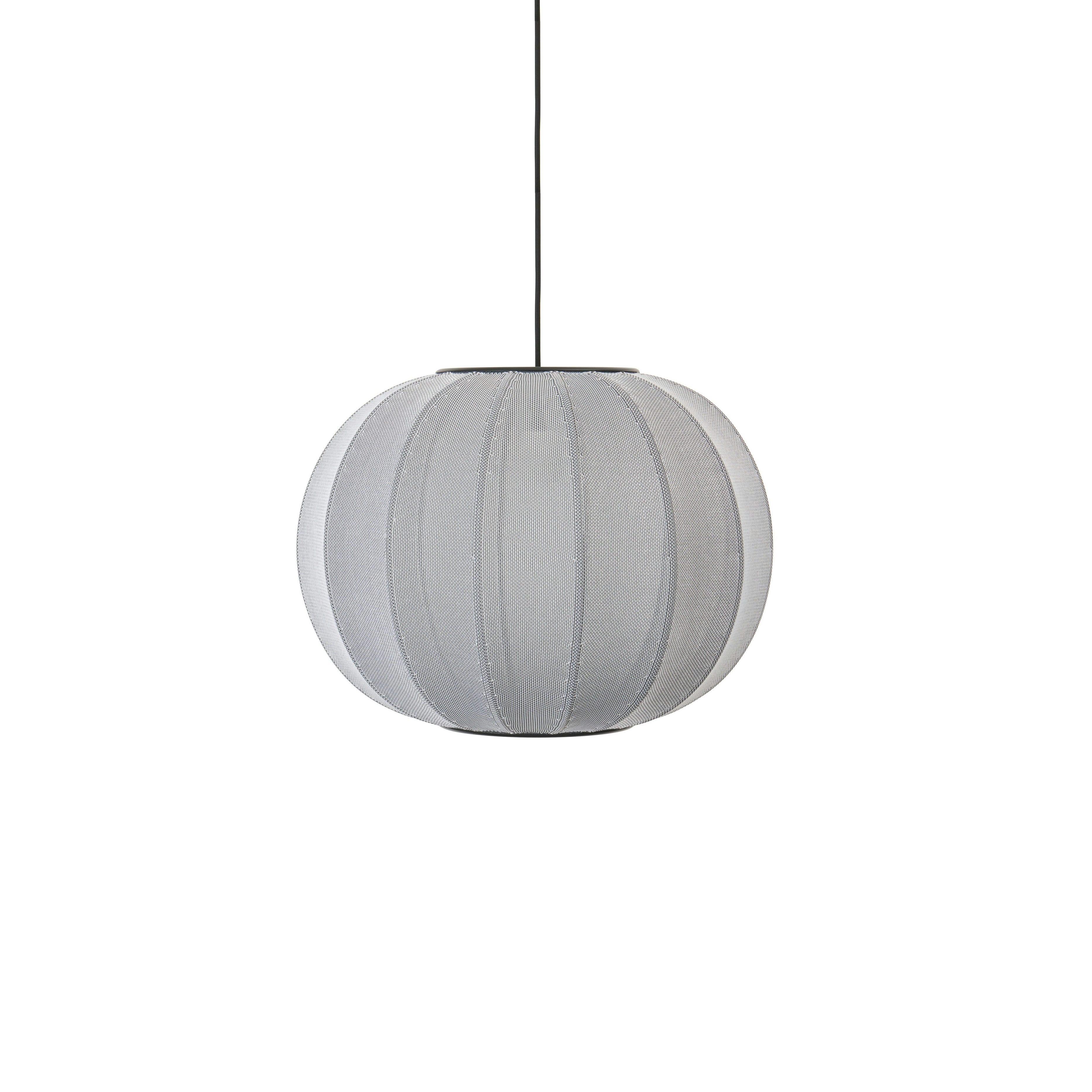 Strick-auf runde hängende Lampe grau