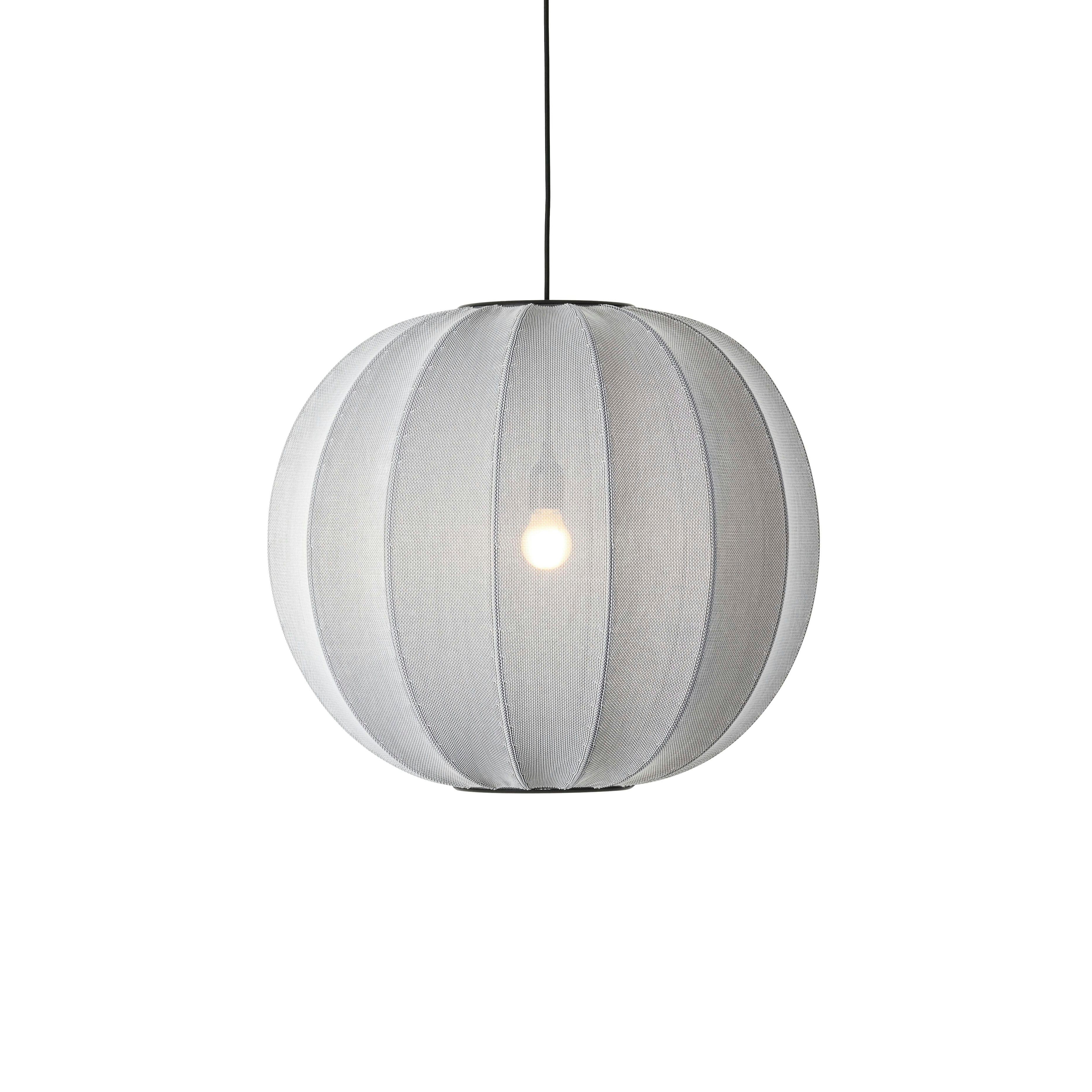 Strick-auf runde hängende Lampe grau