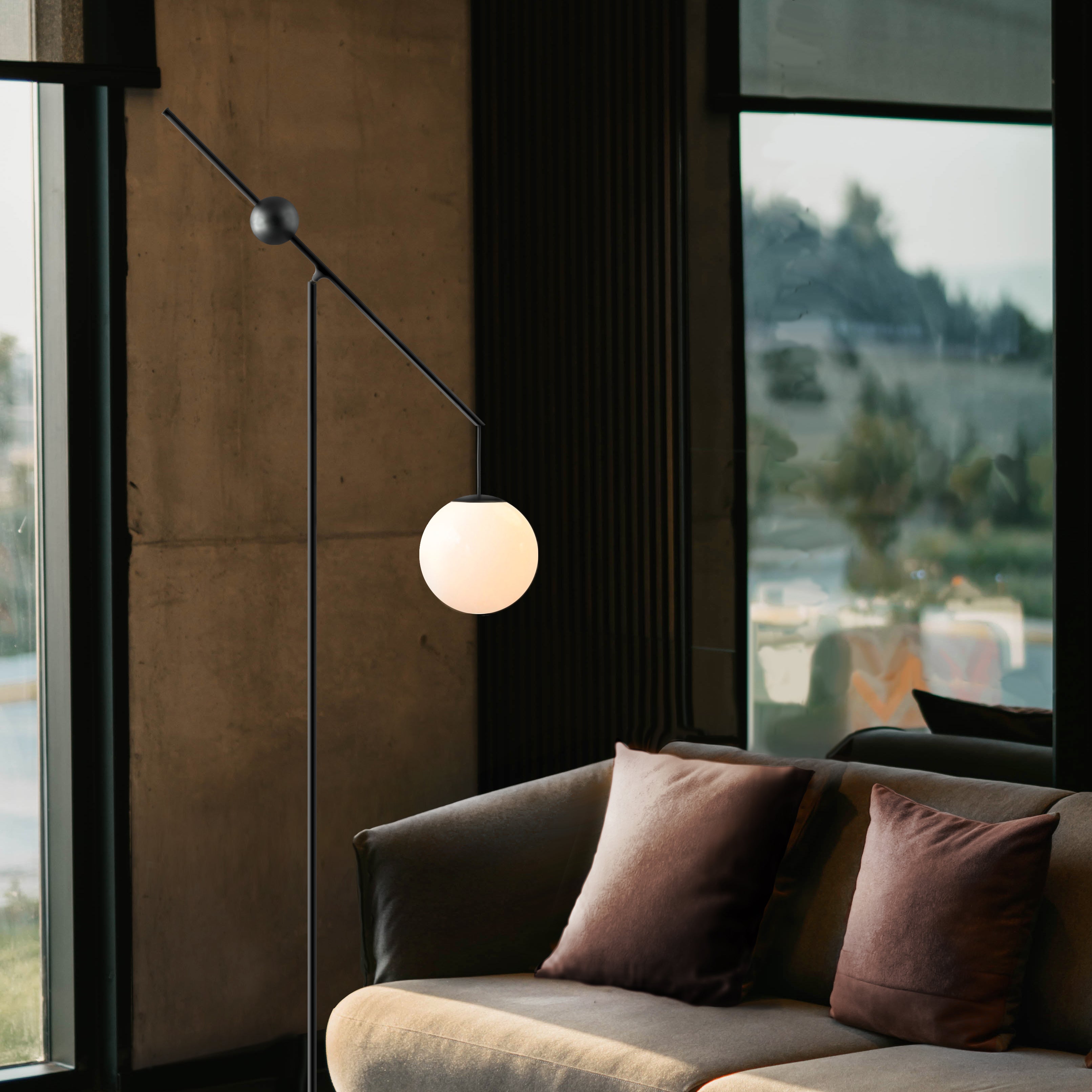 Adjustable floor lamp MALAMATA black