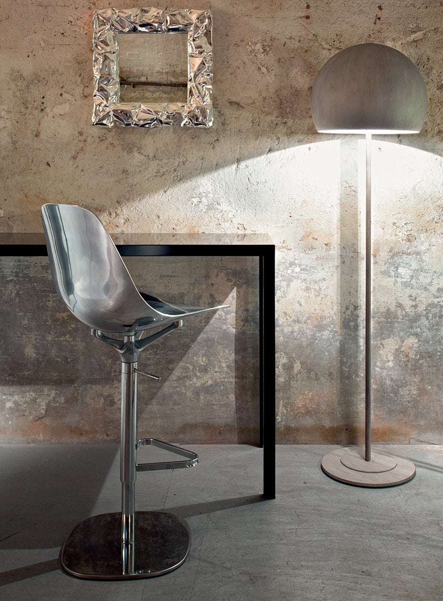 Adjustable Stool MAMMAMIA polished aluminum