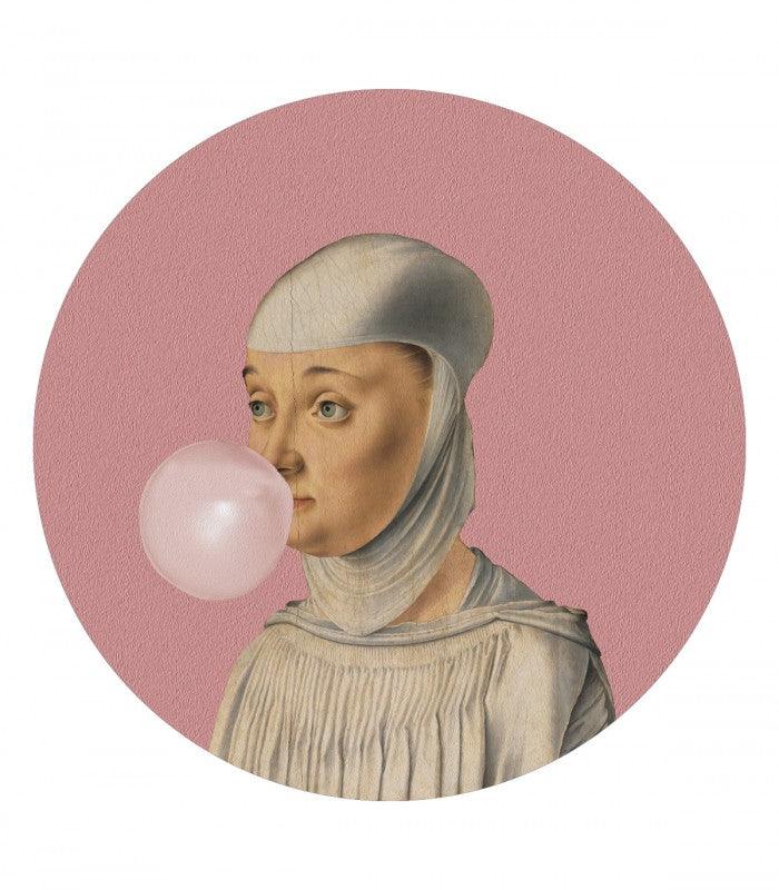 Mural DOTS Woman with Bubble Gum Pink Wallcolors    Eye on Design