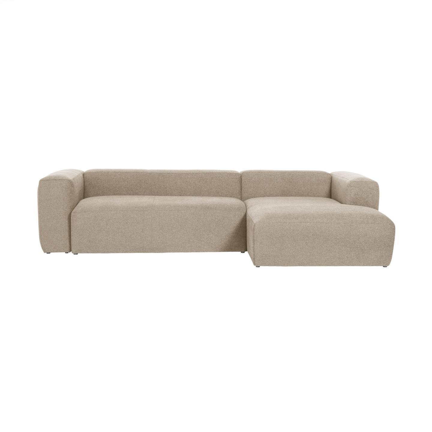 Narożnik 3-osobowy prawostronny BLOK beżowy szenil La Forma    Eye on Design