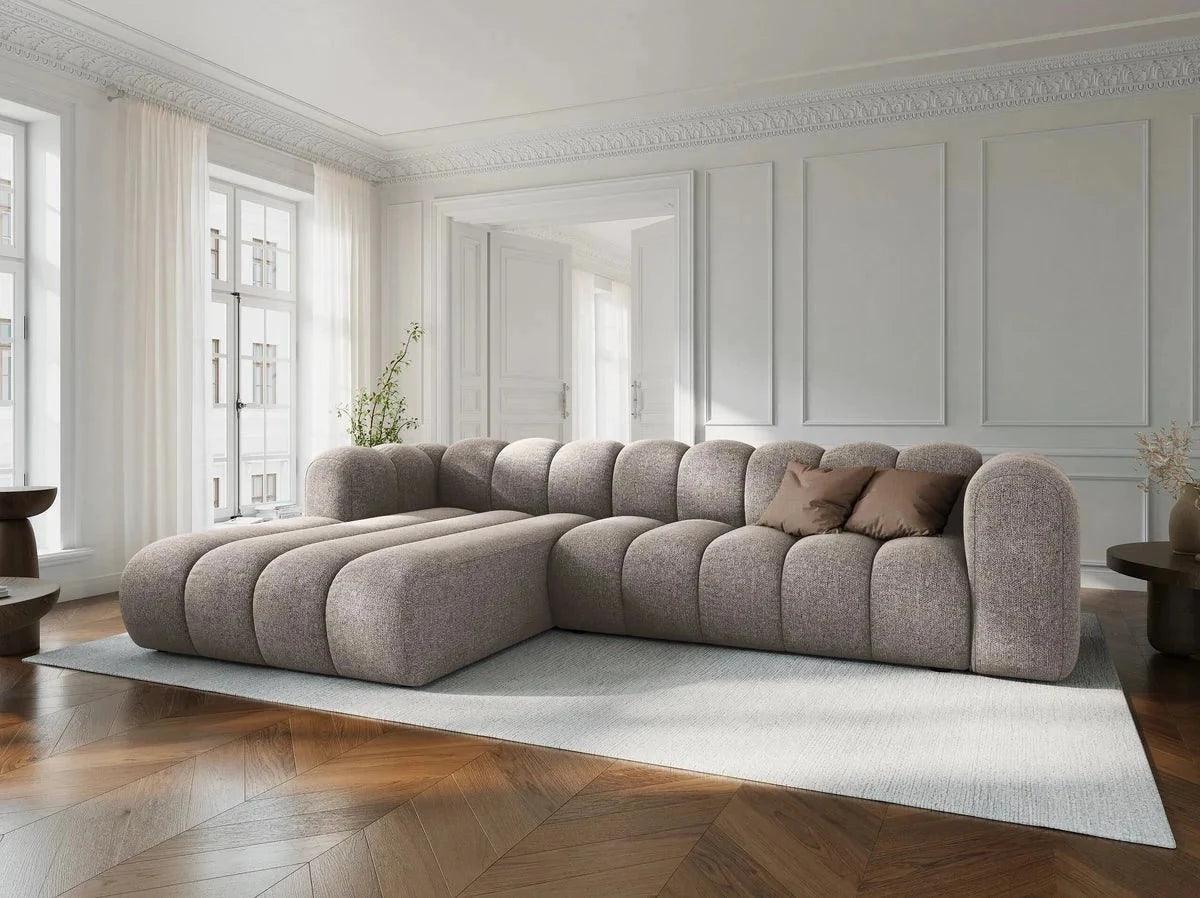 Narożnik aksamitny 4-osobowy lewostronny SKYLER koralowy Interieurs 86    Eye on Design